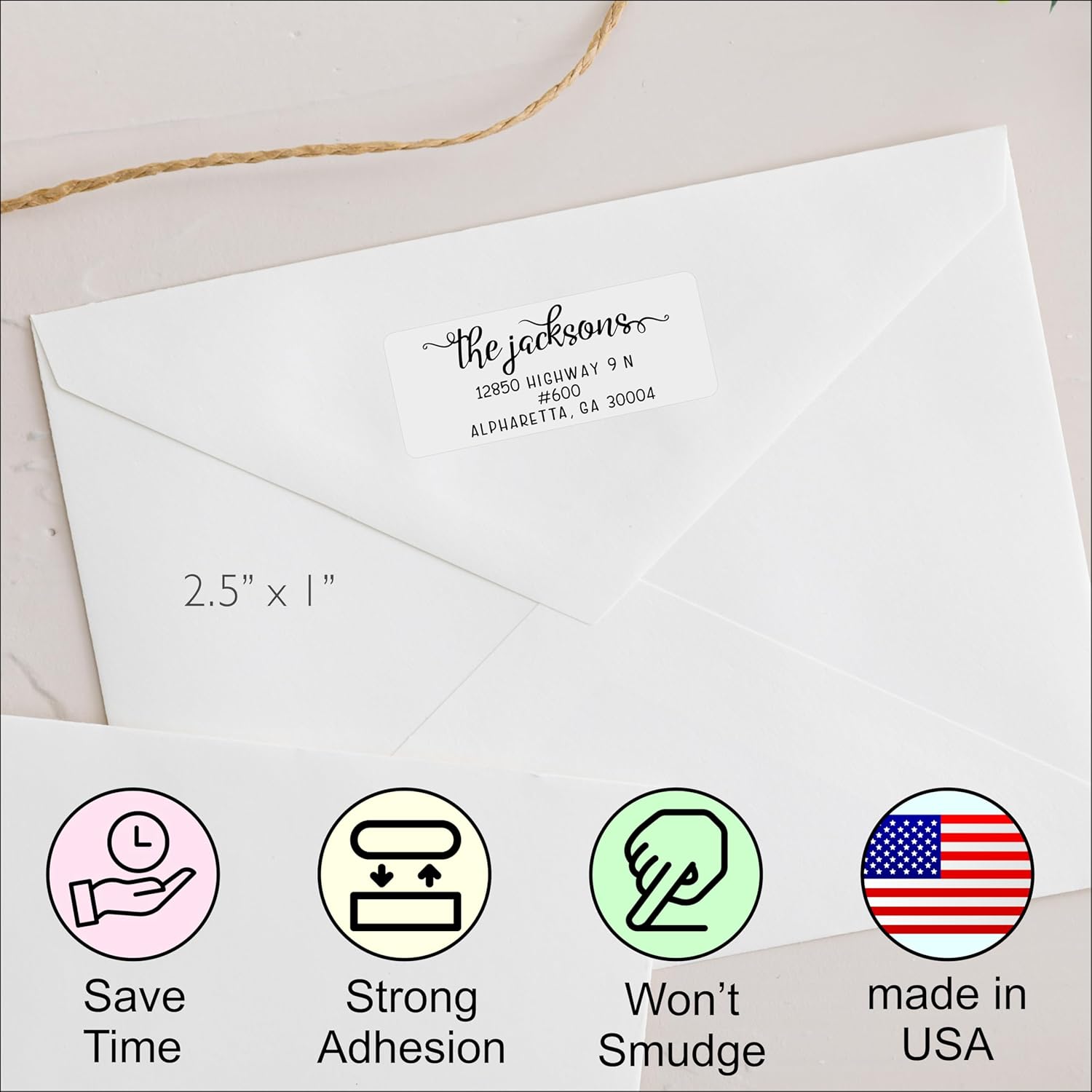 White Address Labels - Personalized Name Stickers, Custom Printed Return Mailing and Shipping Labels for Envelopes, Packages, Business, Home Use (Pretty Lowercase Script) - Lumora Desk
