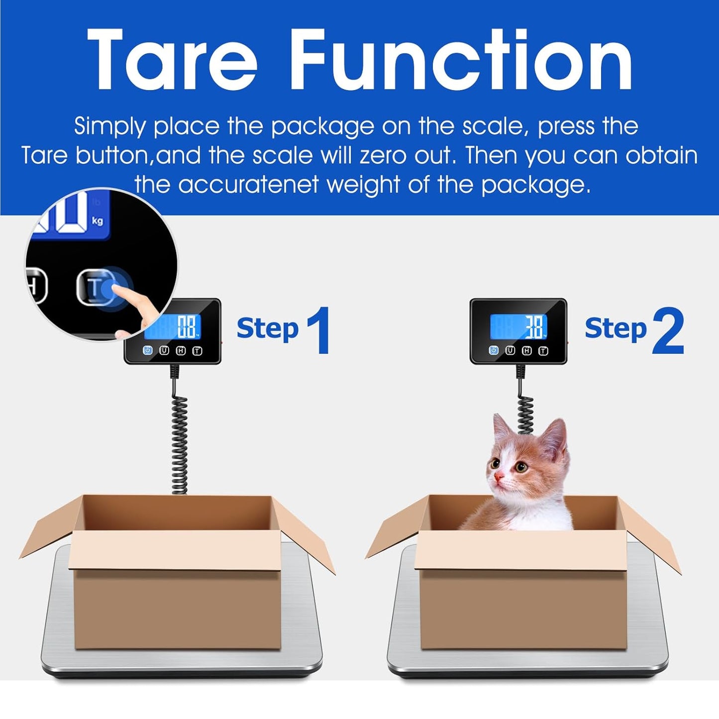Luggage Scale 440lb Digital Shipping Scale with 0.35oz Accuracy, Tare/Hold, USB & Battery, Portable Postal Package Scale for Travel, Home, Office - Lumora Desk