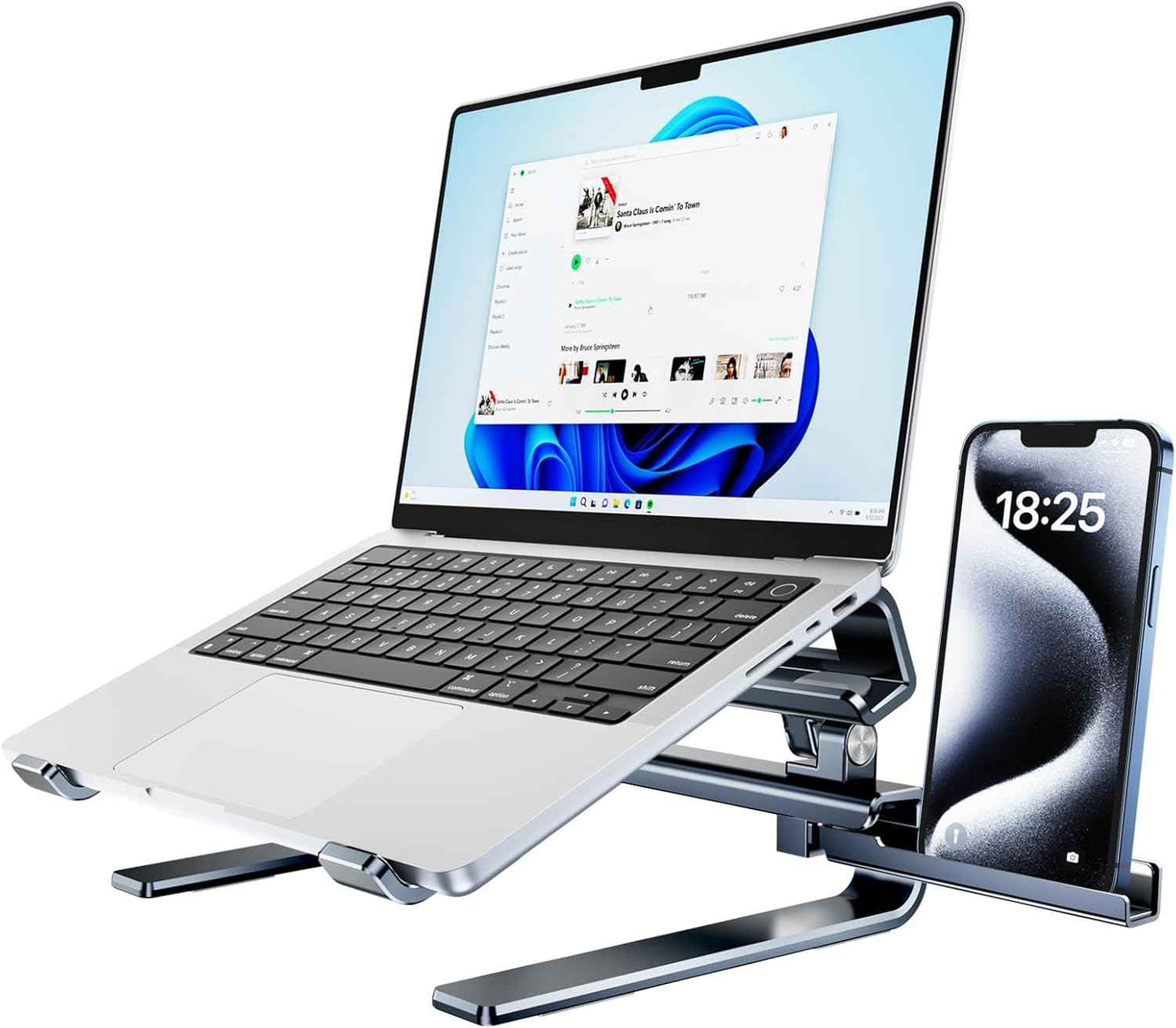 Aluminum Laptop Stand for Desk,Adjustable Computer Stand,Ergonomic Notebook Riser,Portable Ventilated Cooling Laptop Holder,Compatible with MacBook and All 10-16in Laptops