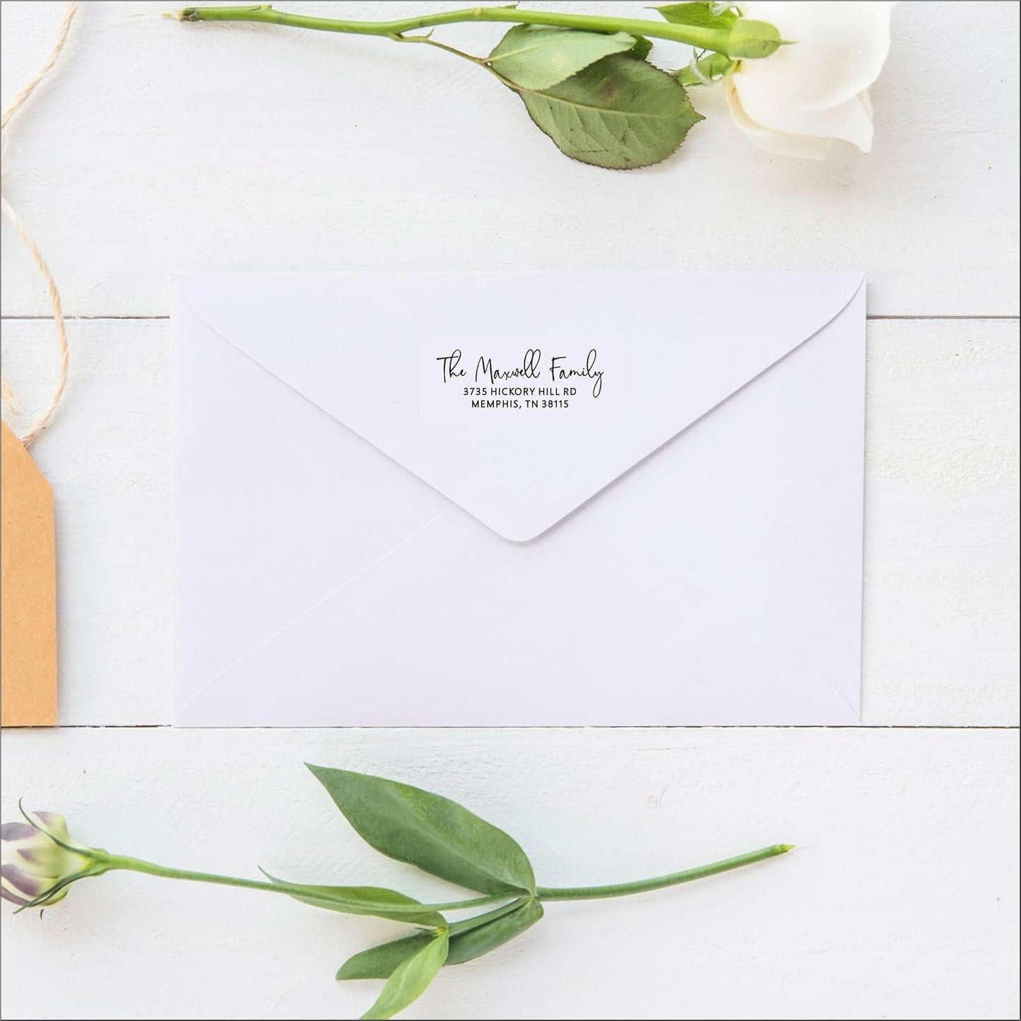 White Address Labels - Personalized Name Stickers, Custom Printed Return Mailing and Shipping Labels for Envelopes, Packages, Business, Home Use (Signature) - Lumora Desk