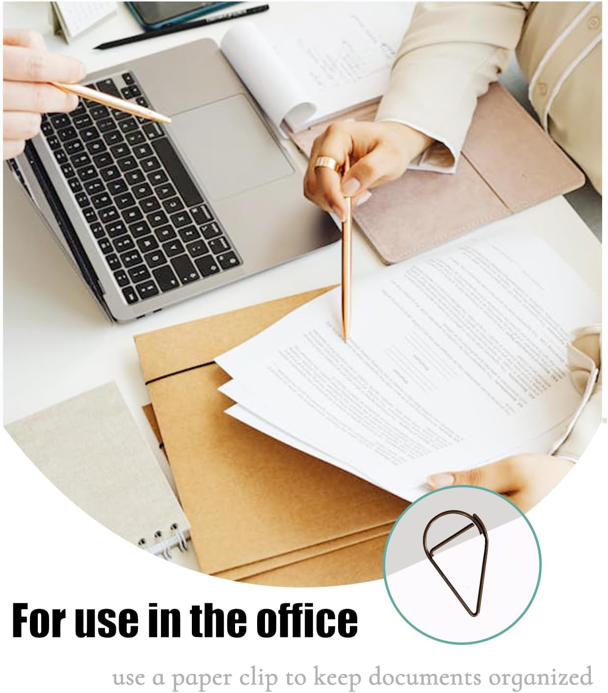 200 Pcs Teardrop Paper Clips Bulk,Stainless Steel Rust-Resistant Paperclips for Wedding Invitations, 3X Stronger Hold with Mirror Polish (Copper, 1inch)