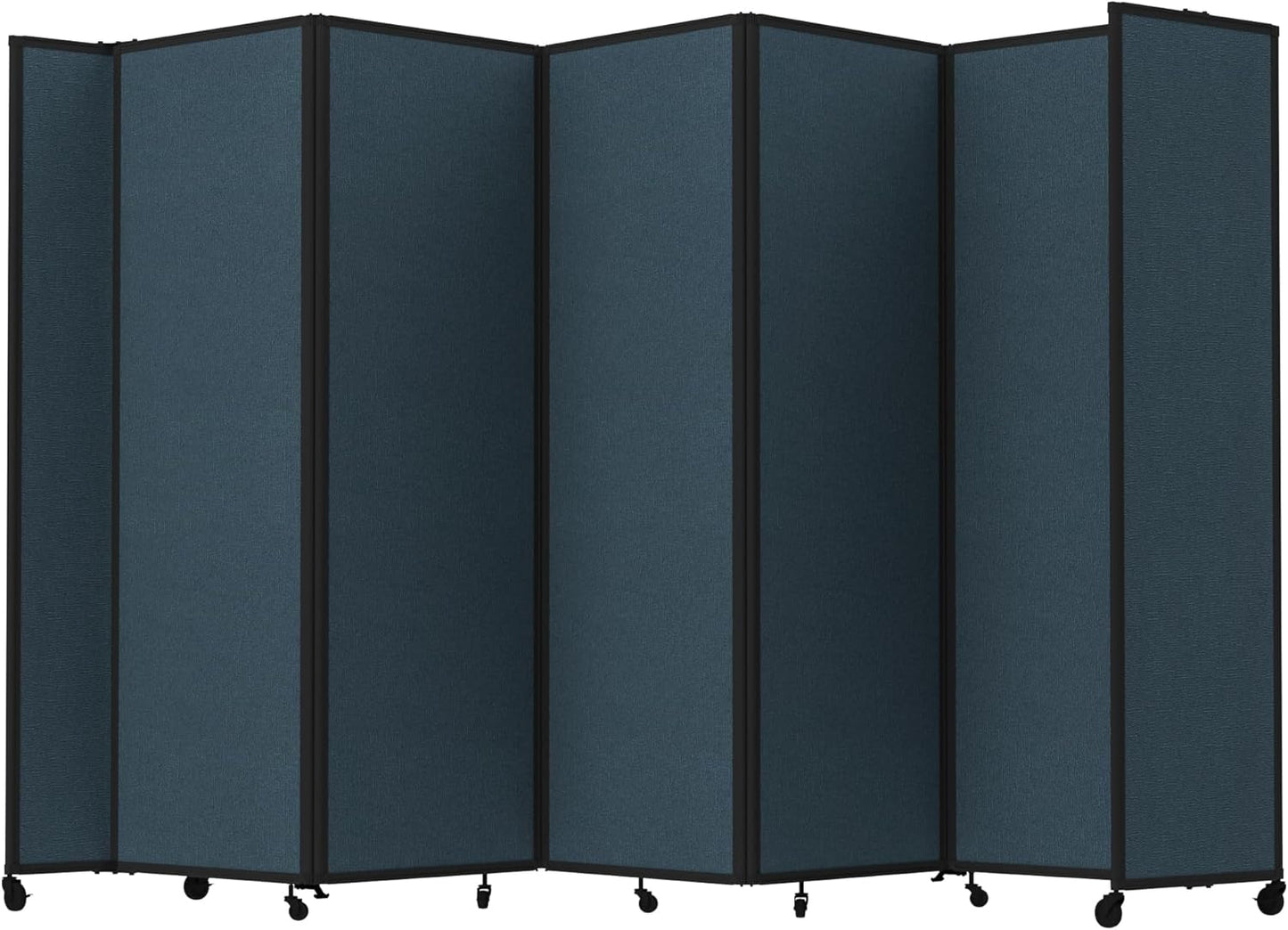 Versare Room Divider 360 Portable Wall Partition | Folding Panels | Large Freestanding Divider | Locking Wheels | Temporary Room Separator