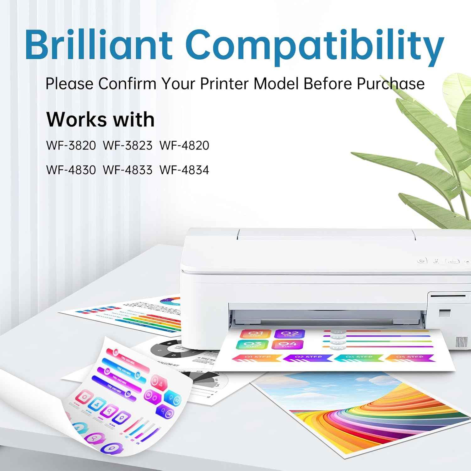 Remanufactured Ink Cartridge Replacement for Epson 822XL Ink Cartridges Combo Pack 822 822 XL T822XL for Epson Workforce Pro WF-4820 WF-4830 WF-4833 WF-4834 WF-3820 WF-3823 Printers Ink (4 Pack)