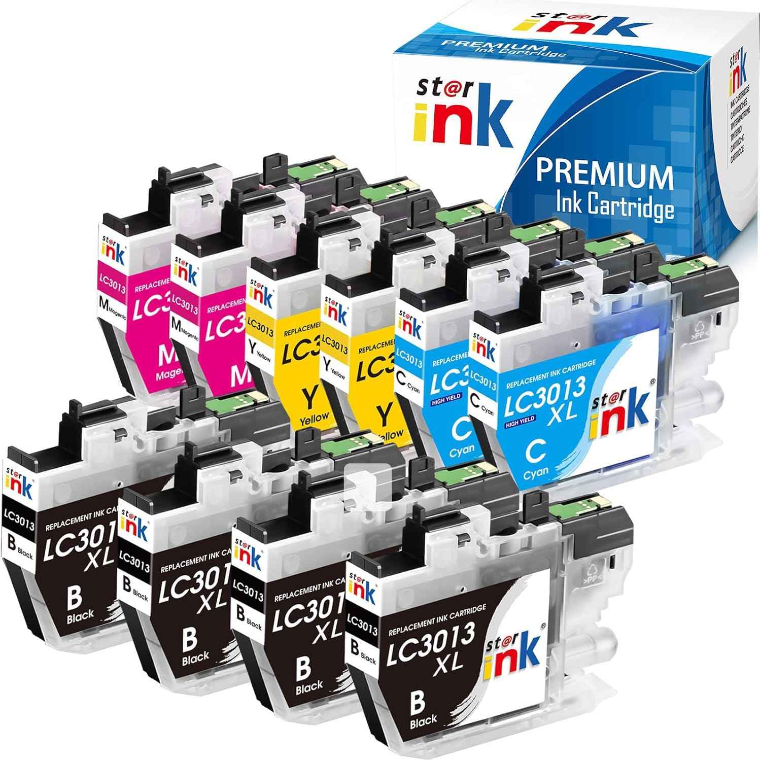 LC3013 Ink Cartridges BK/C/M/Y 10-Pack High Yield Replacement for Brother LC3013 Ink Cartridges Work with Brother MFC-J497DW MFC-J491DW MFC-J690DW MFC-J895DW Printer,LC3011 Ink cartridges BK/C/M/Y
