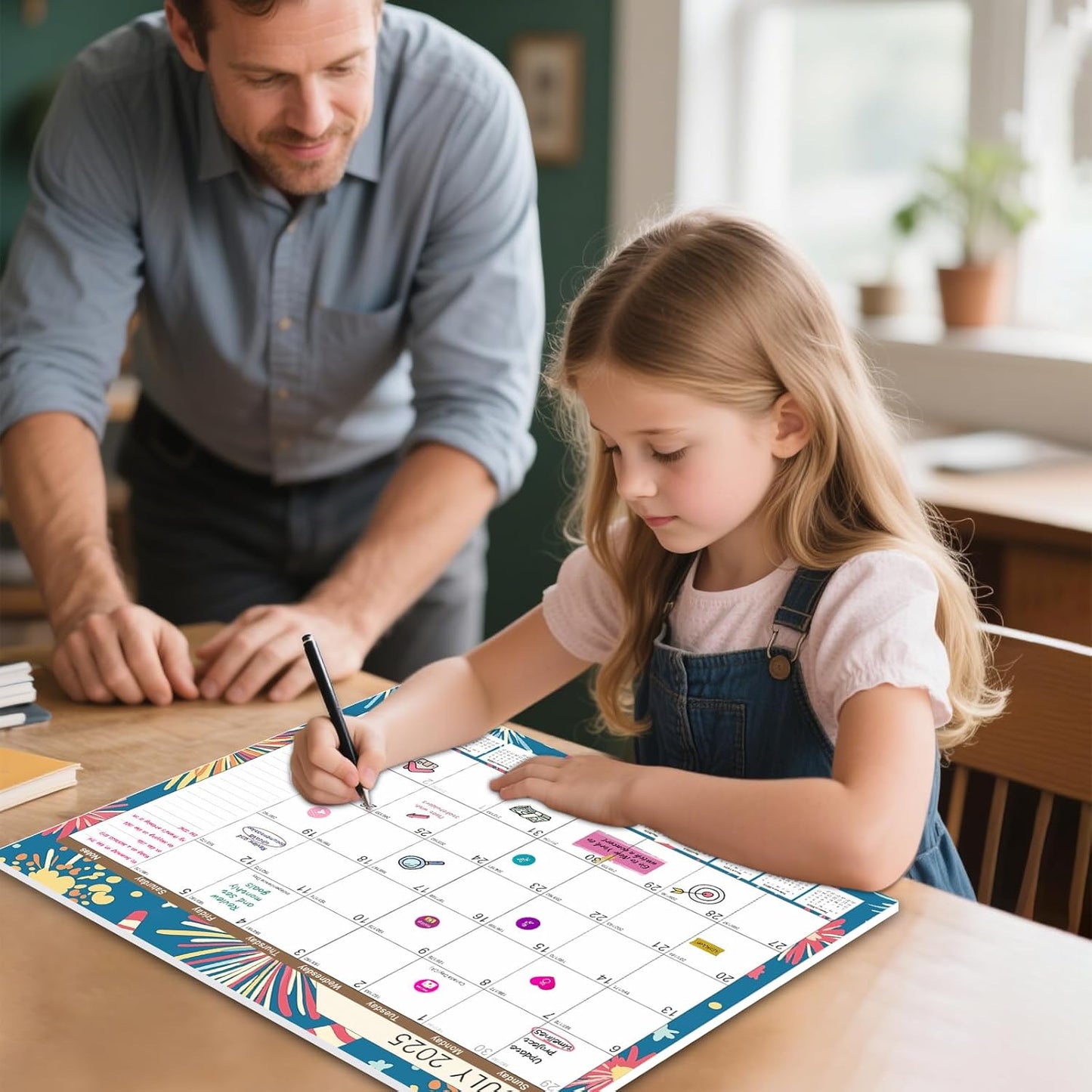 Gannyfer Desk Calendar 2025-2026, 18 Months Fridge Calendar - Large 14" x 11" Desktop/Wall Monthly Calendar, July 2025 - Dec 2026, Personal Planner for Home, School, Office(3 Stickers)