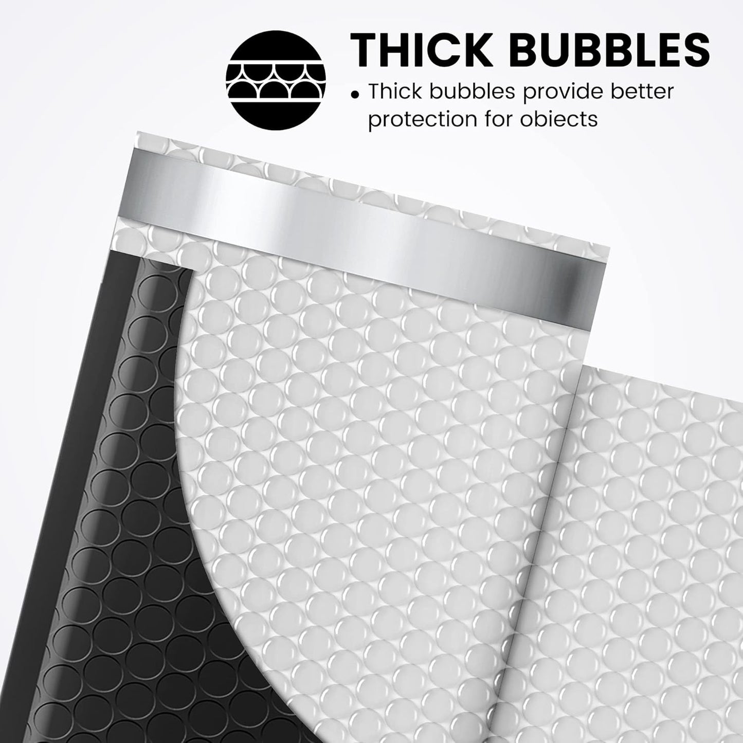 Fuxury Black Bubble Mailers 4x8" 4000 Pack, Waterproof Padded Envelopes Self Seal Bubble Envelopes, Padded Mailers for Small Business, Envelope Mailers Usable Size 4x7"