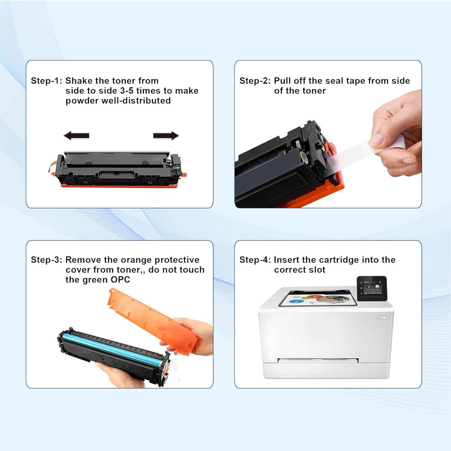 414A Toner Cartridges Replacement for HP Color LaserJet Pro MFP M479fdw MFP M479fdn, Enterprise MFP M454dw M454dn M480f M479 M454 Printer Ink (Black,Cyan,Magenta,Yellow)