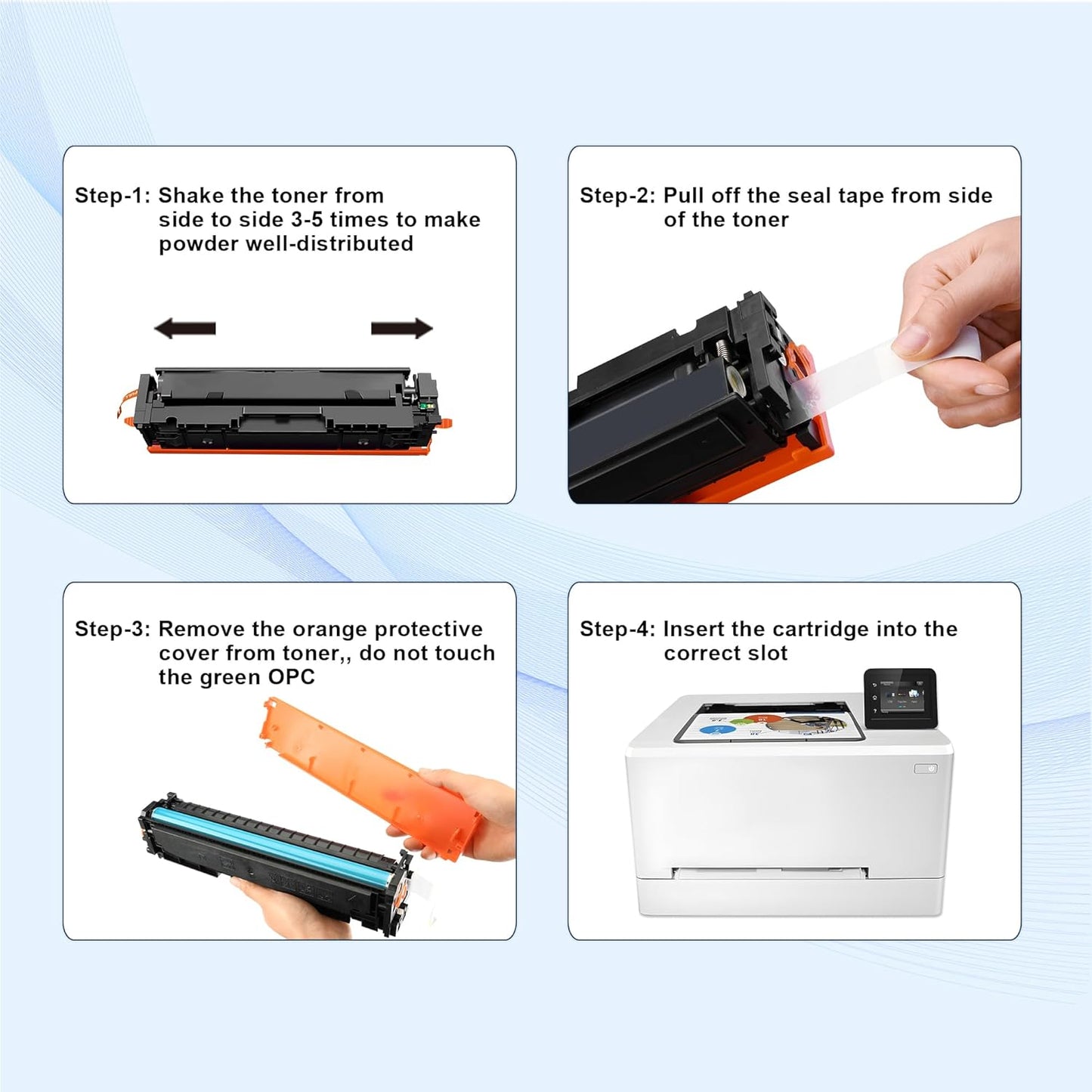 OFFICE-COLOR Compatible for HP 206A Toner Cartridges 4 Pack Works with HP Color Laserjet Pro MFP M283fdw,MFP M283cdw,M255dw,M255nw,M255,M282nw,M282,M283 Printers
