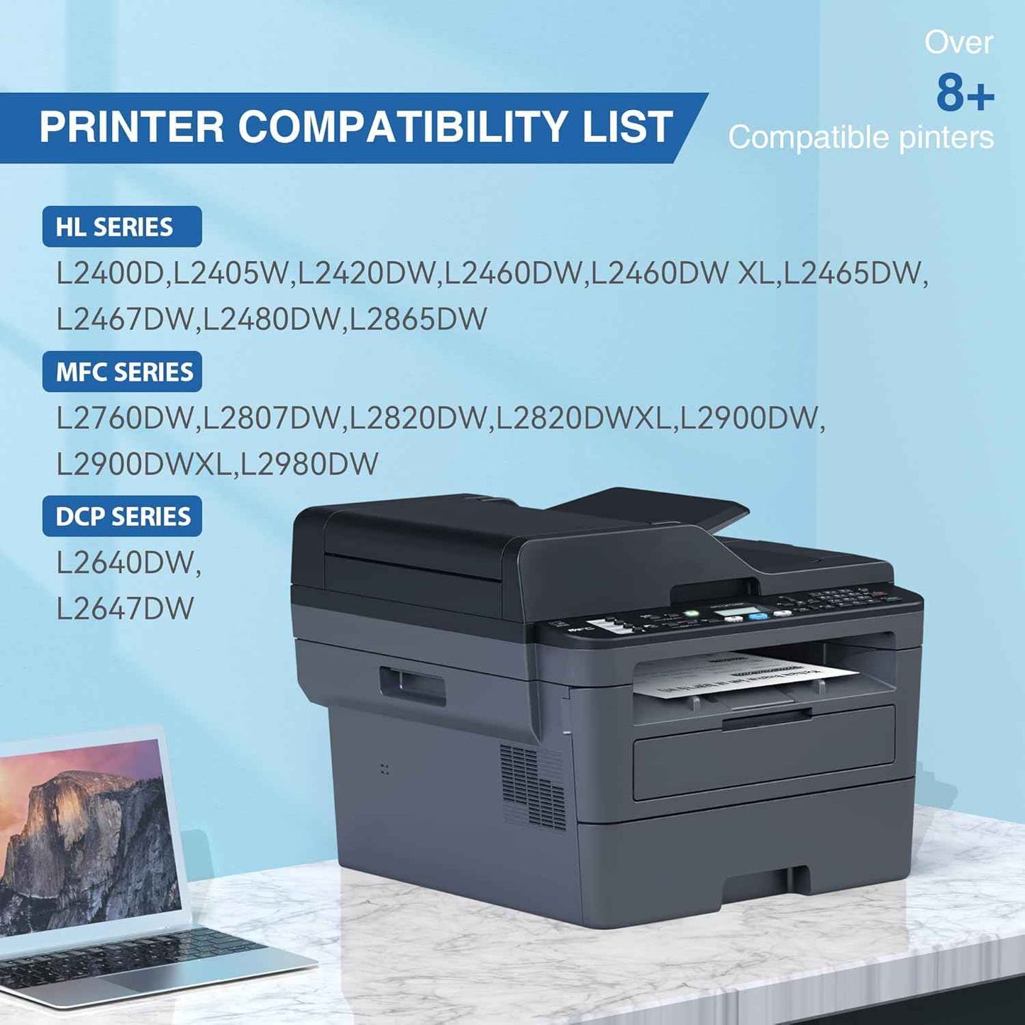TOKYOINK Compatible TN830XL Toner Replacement for Brother TN830XL TN830 XL Toner use with HL-L2460DW HL-L2405W HL-L2480DW HL-L2400D MFC-L2820DW MFC-L2820DW XL DCP-L2640DW Printer (2 Pack Black)