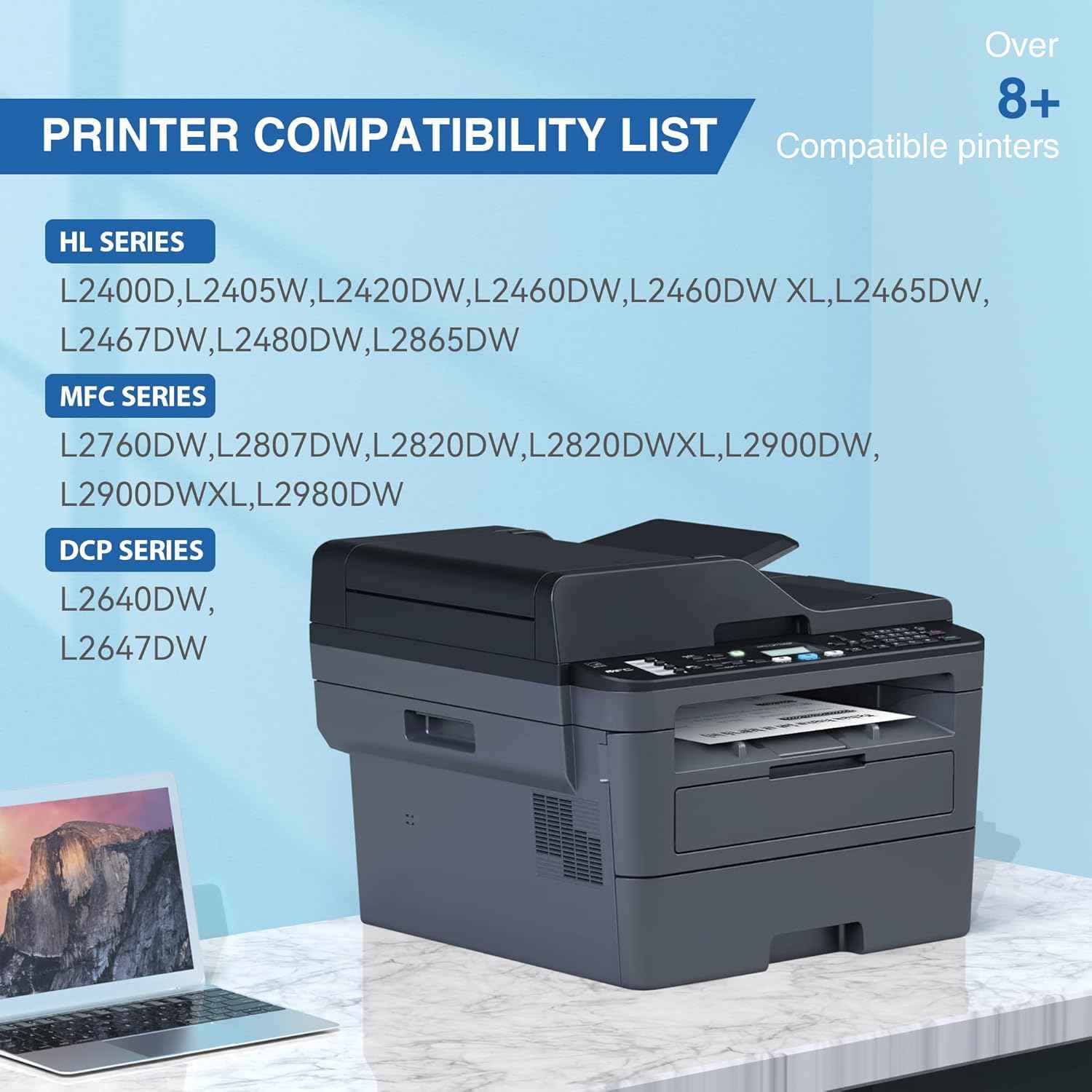 TOKYOINK Compatible TN830XL Toner Replacement for Brother TN830XL TN830 XL Toner use with HL-L2460DW HL-L2405W HL-L2480DW HL-L2400D MFC-L2820DW MFC-L2820DW XL DCP-L2640DW Printer (2 Pack Black)