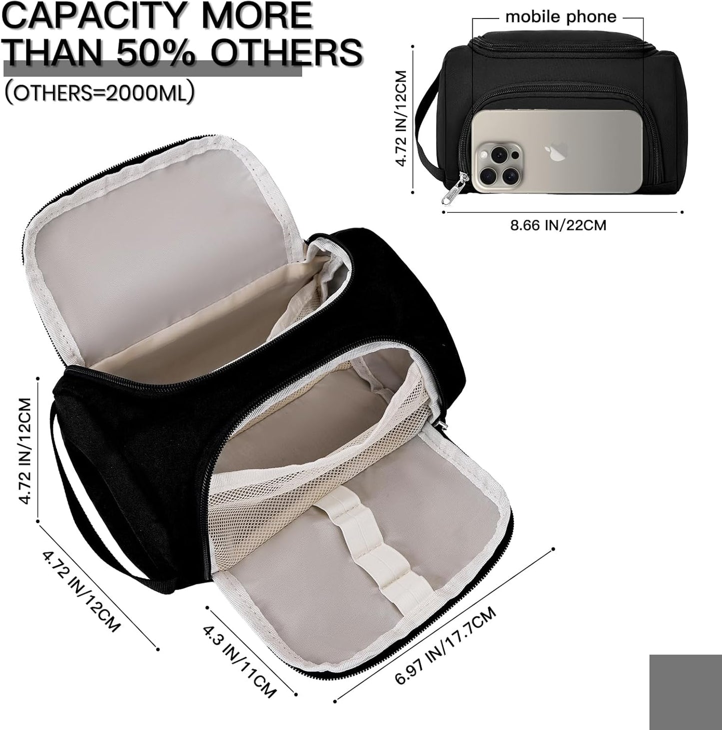 Large Pencil Pouch,Pencil Case Aesthetic,Zipper Pencil Box For Girls Back To School Supplies Emergency Bag Makeup Bag (Black)