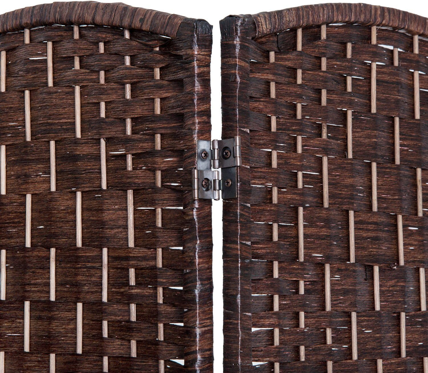 NicBex Room Divider 4 Panel Room Dividers with Woven Rattan Design Partition Room Dividers and Folding Privacy Screens 6 FT Wall Divider for Office, Room Separation,70.75"W x 0.75"D x 70.75"H, Brown - Lumora Desk