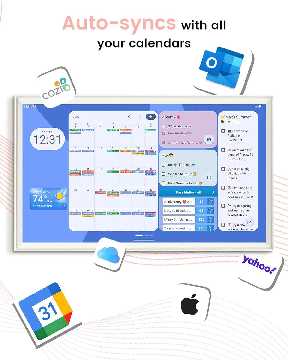 Digital Calendar Wall Touch Screen, Wall Calendar, (24/32 Inch Smart Digital Calendar Family Schedules, Meal Planning, Business Chore Chart/) (32 Inch)