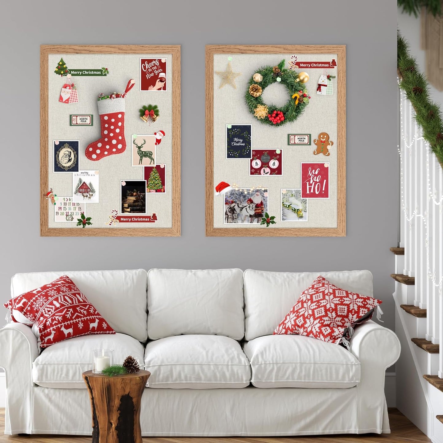 Cork Board Bulletin Board 18" x 24", 2-Pack Large Linen Corkboards with Frame for Walls, Cute Picture Display Pin Board Vision Board for Room School Office Bedroom 40 Pushpins Carbonized Black - Lumora Desk