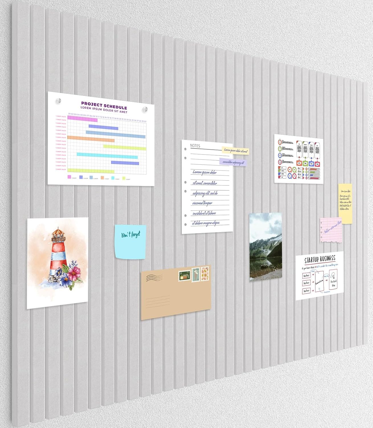 Smarpau Large Cork Board 48"X36", 12 Pack Felt Bulletin Boards, Corkboard Pin Board with 50 Removable Adhesive Tabs 35 Pushpins, Cork Wall Tiles for Office Home Classroom - Lumora Desk