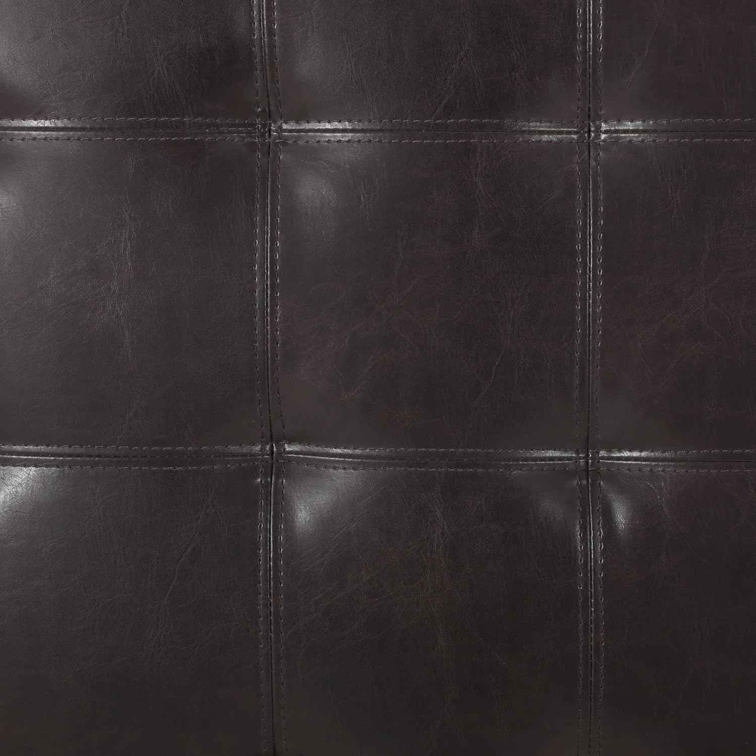 Large Square Storage Ottoman Upholstered Button Tufted Coffee Table with Solid Wood Legs, 30" PU Leather Foot Stool Oversized Ottoman Foot Rest for Sofa Couch Living Room Bedroom, Brown