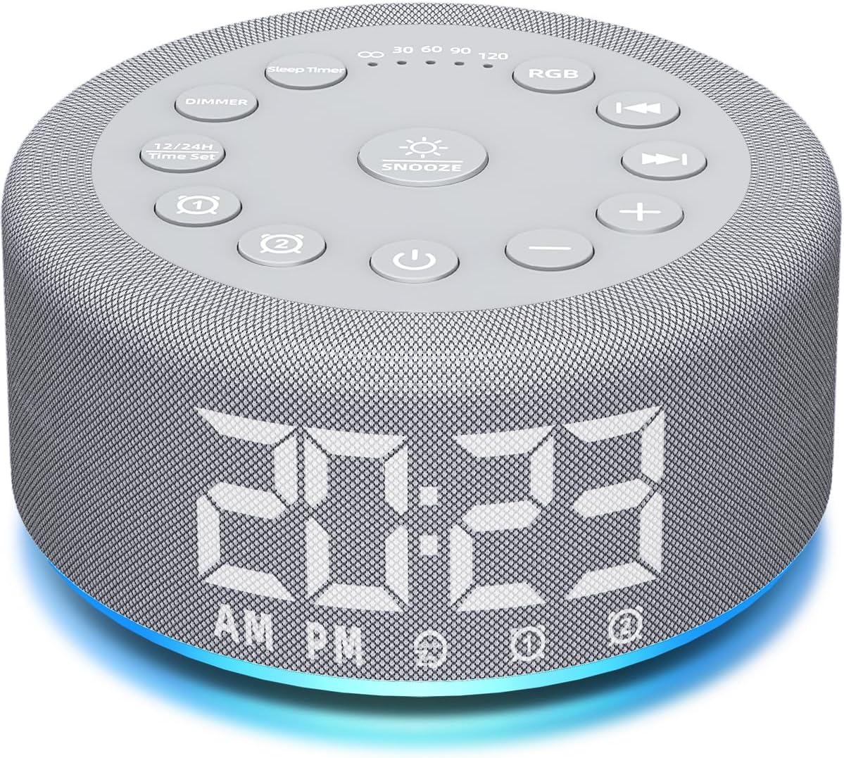 White Noise Sound Machine Alarm Clock Brown Noise Machine Night Light with Dual Alarms Backup Battery 30 Sleeping Sounds for Baby Kids Adults 32 Level Volume 5 Timers 15 Wake Up Sounds Memory Function
