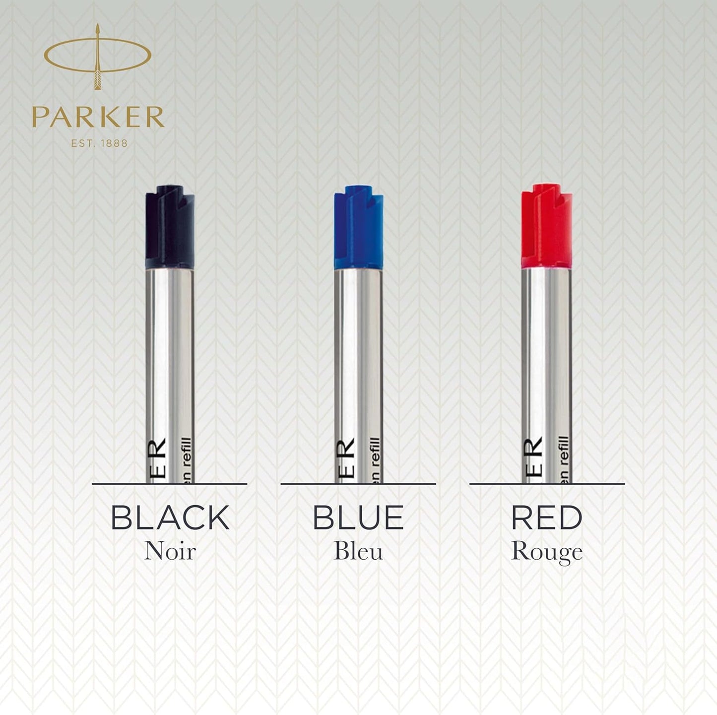 Parker QUINKflow Ballpoint Pen Ink Refills, Medium Tip, Black, 3 Count - Smooth Writing
