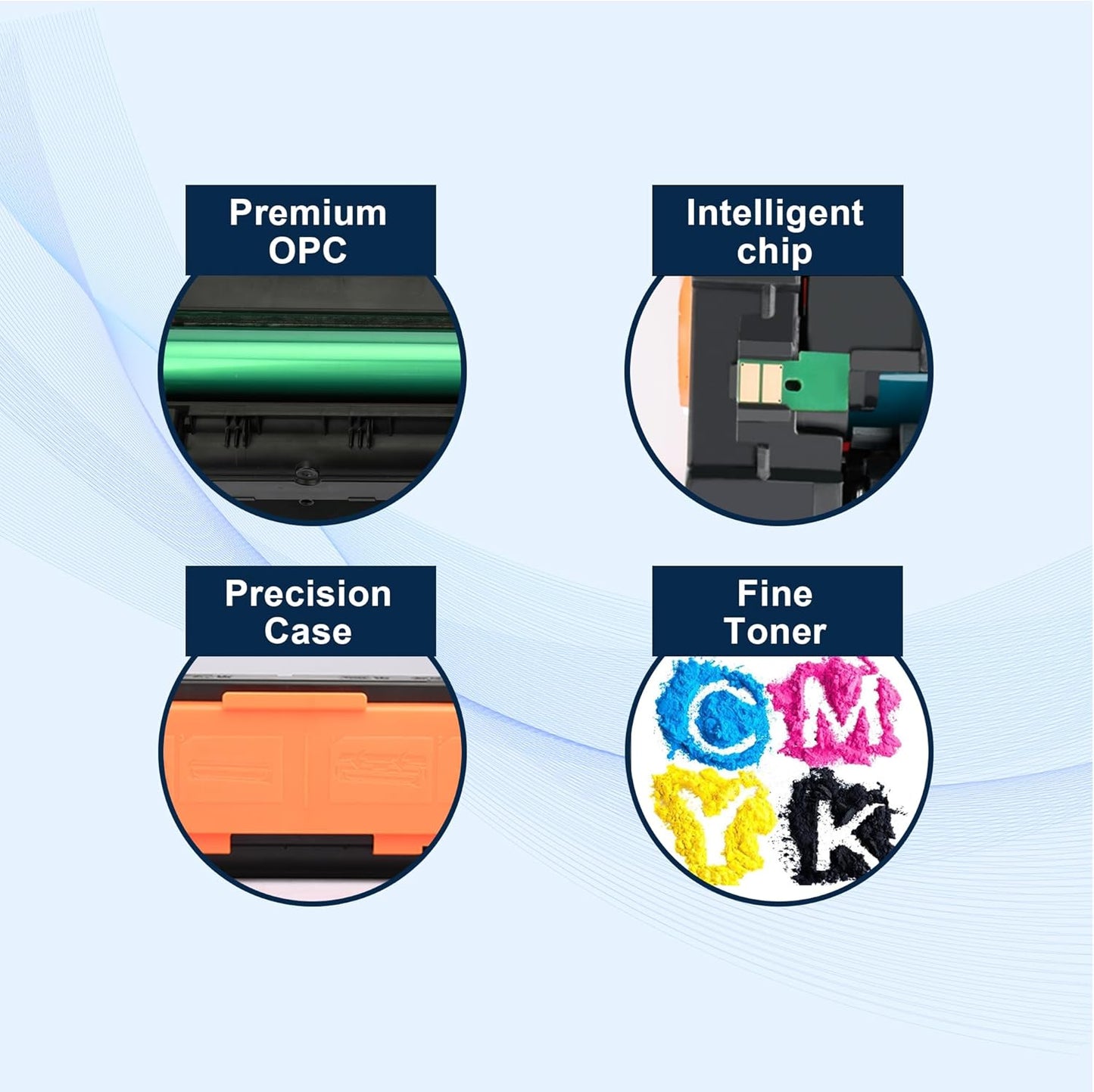 4 Pack Replacement for HP 508A Toner Cartridges Works with HP Color Laserjet Enterprise M553,M552,Color Laserjet Enterprise MFP M577 Series Ink (Black,Cyan,Magenta,Yellow)
