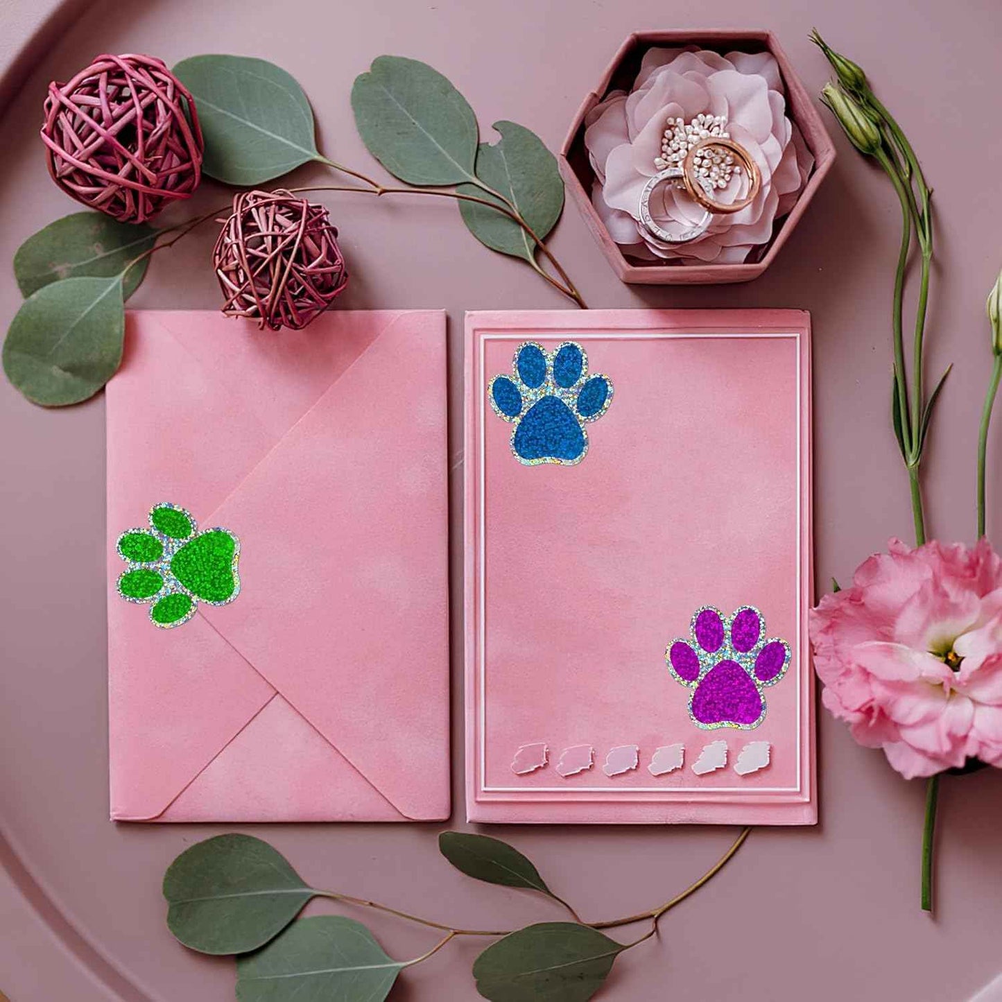 500 Pcs Paw Prints Stickers 2 inches Dog Puppy Paw Stickers Self-Adhesive Labels Animal Decal for Kids,Parties, Vets, Kennels and Mailing (Multicolor)