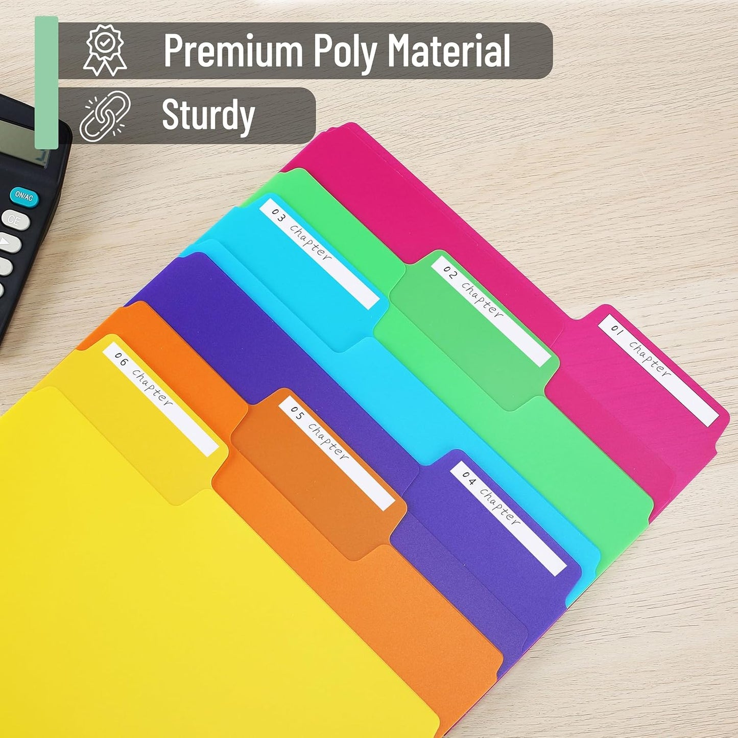 Mr. Pen- File Folders, 1/3 Cut Tab, 6 Pack, Assorted Colors, Letter Size, Colored File Folders, Letter File Folders
