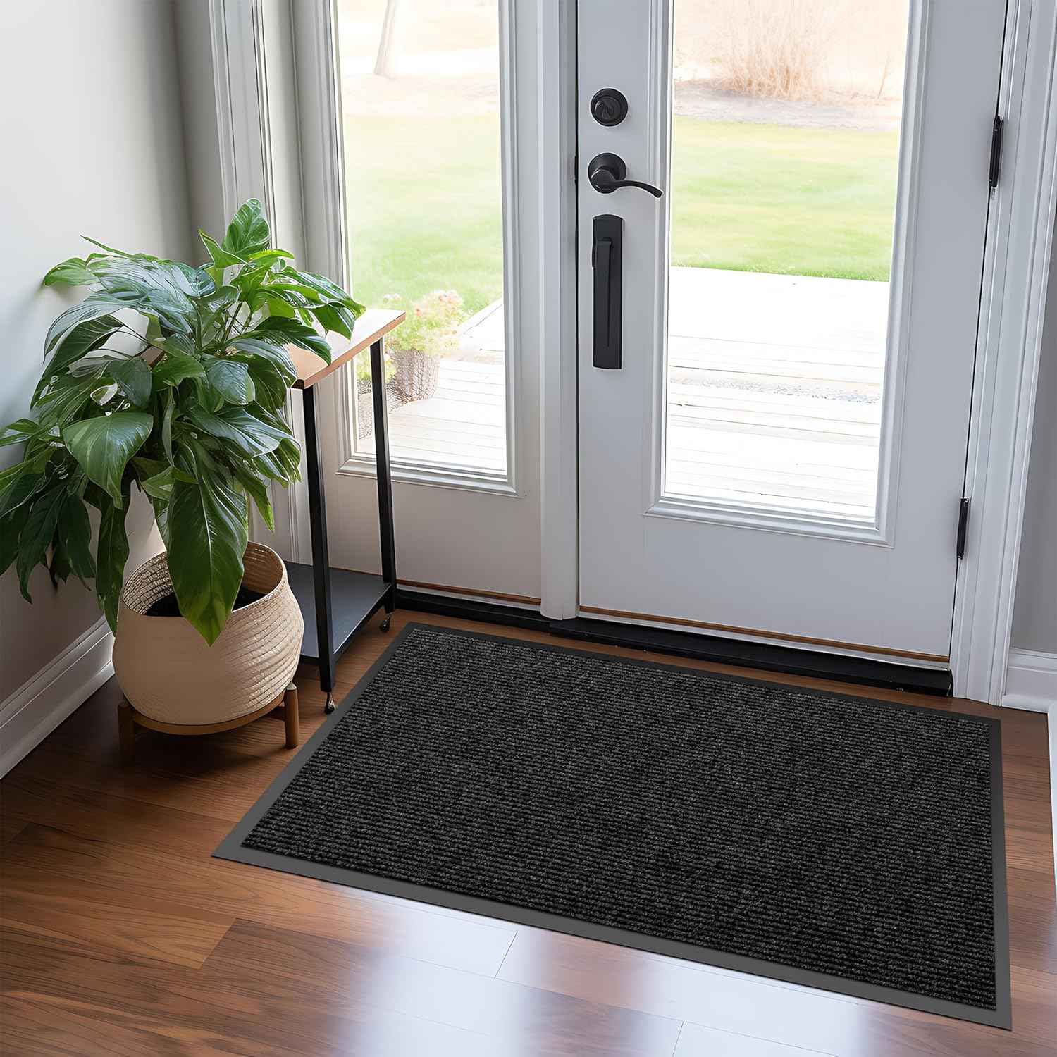 Custom Size Extra Large Front Door Mat, 3FT x 4FT Indoor Outdoor Entrance Commercial Floor Mat, Heavy Duty Dirt Trapper Doormat for Entryway Welcome Mat, Low Profile, Non-Slip, Waterproof