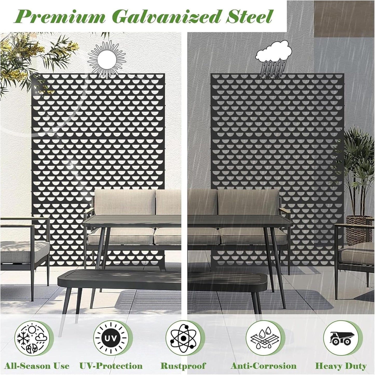NicBex Room Divider 1 Panel Room Dividers with Semicircle Pattern Design Partition Room Dividers and Metal Privacy Screens Wall Divider for Outdoor, Room Separation,48.31"W x 15.75"D x 70.75"H, Black - Lumora Desk
