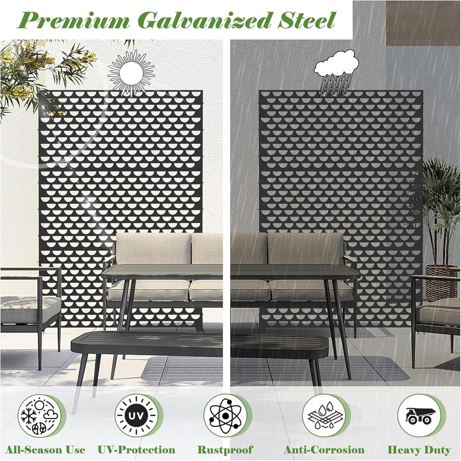 NicBex Room Divider 1 Panel Room Dividers with Semicircle Pattern Design Partition Room Dividers and Metal Privacy Screens Wall Divider for Outdoor, Room Separation,48.31"W x 15.75"D x 70.75"H, Black - Lumora Desk