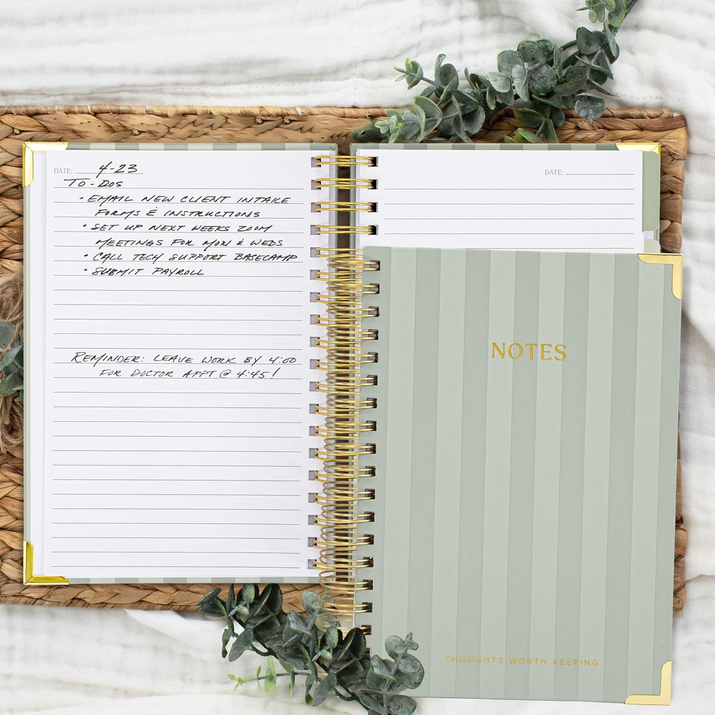 Aesthetic Thick Spiral Notebook With Tabs - Premium Journal For Women Size B5 - College Ruled Note Book With 300 Lined Pages and Dividers - Perfect For Writing And Staying Organized at Work or School