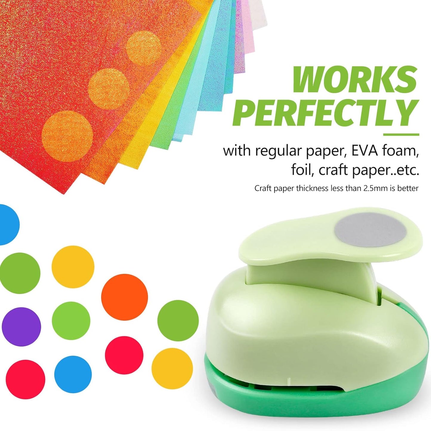 UCEC Circle Punch, 1 5/8 Inch Paper Punch, 2 Pcs Paper Punches for Crafting, Circle Hole Punch, Round Shaped Cutter for Scrapbook, Cards, DIY Albums Photos