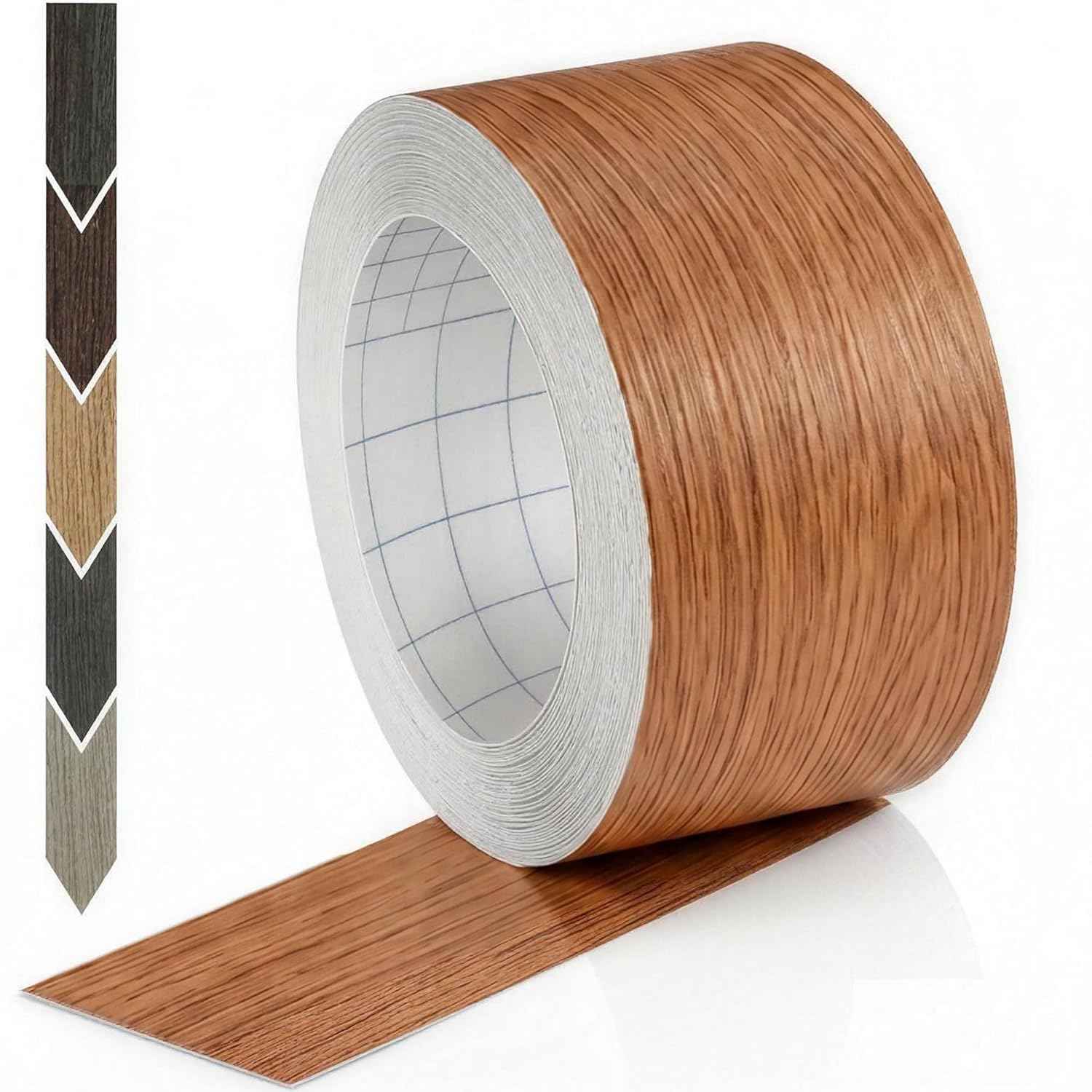 GSCIT Club Red Oak Wallpaper, 2.4 inch X 15ft Self Adhesive Wood Grain Repair Tape Walnut Repair Patch for Tables, Chairs, Baseboards, Doors, Windows, Floors, Handicraft DIY.