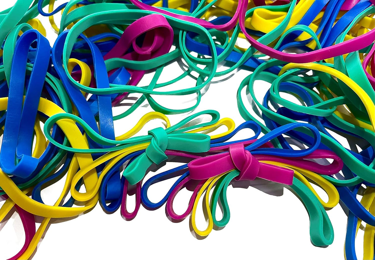 Rubber Bands, Size 64 (3 1/2" x 1/4"), Colored Latex Free Rubber Band Strong Elastic #64 Rubber Band Bulk for Office, Colorful Elastic Band for File Folders Bank Paper Bills Money, 1/4 Pound Bag