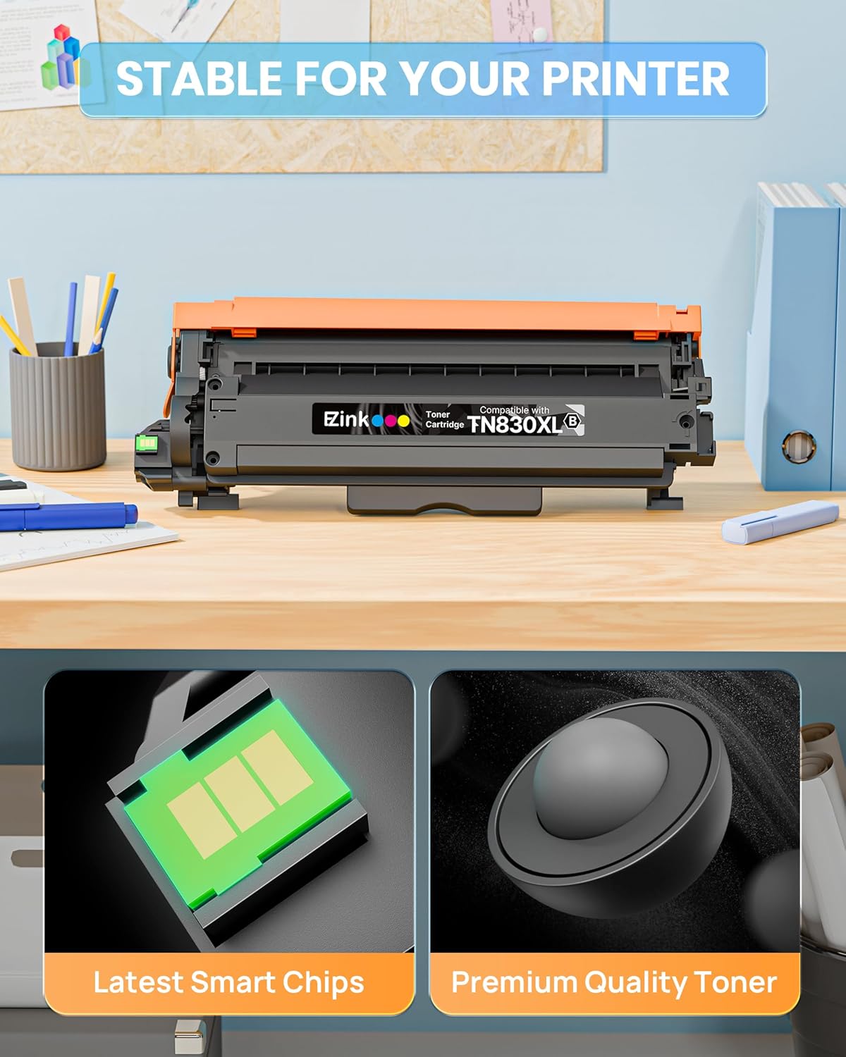 E-Z Ink TN830XL Toner for Brother Printer Compatible for Brother TN830XL TN830 Toner Cartridges to Use with DCP-L2640DW HL-L2460DW HL-L2480DW HL-L2400D (2 Black)