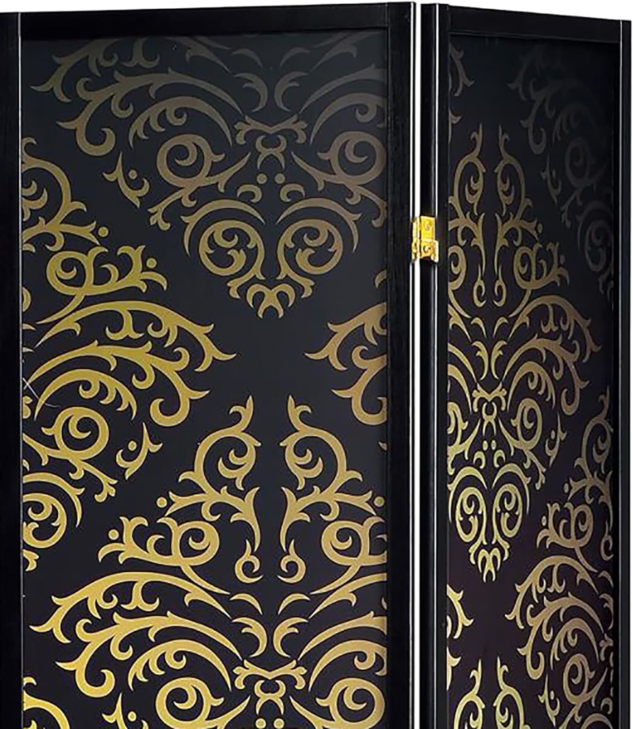 NicBex Room Divider 4 Panel Room Dividers with Damask Print Partition Room Dividers and Folding Privacy Screens Wall Divider for Home, Office, Room Separation,69.5" W x 0.75" D x 70.25" H, Black - Lumora Desk