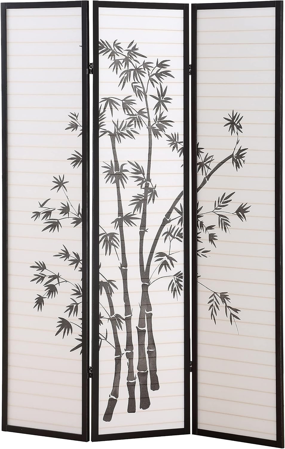 NicBex Room Divider 3 Panel Room Dividers with Oriental Style Partition Room Dividers and Folding Privacy Screens Wall Divider for Home, Office, Room Separation,72" W x 1" D x 72" H, Black - Lumora Desk