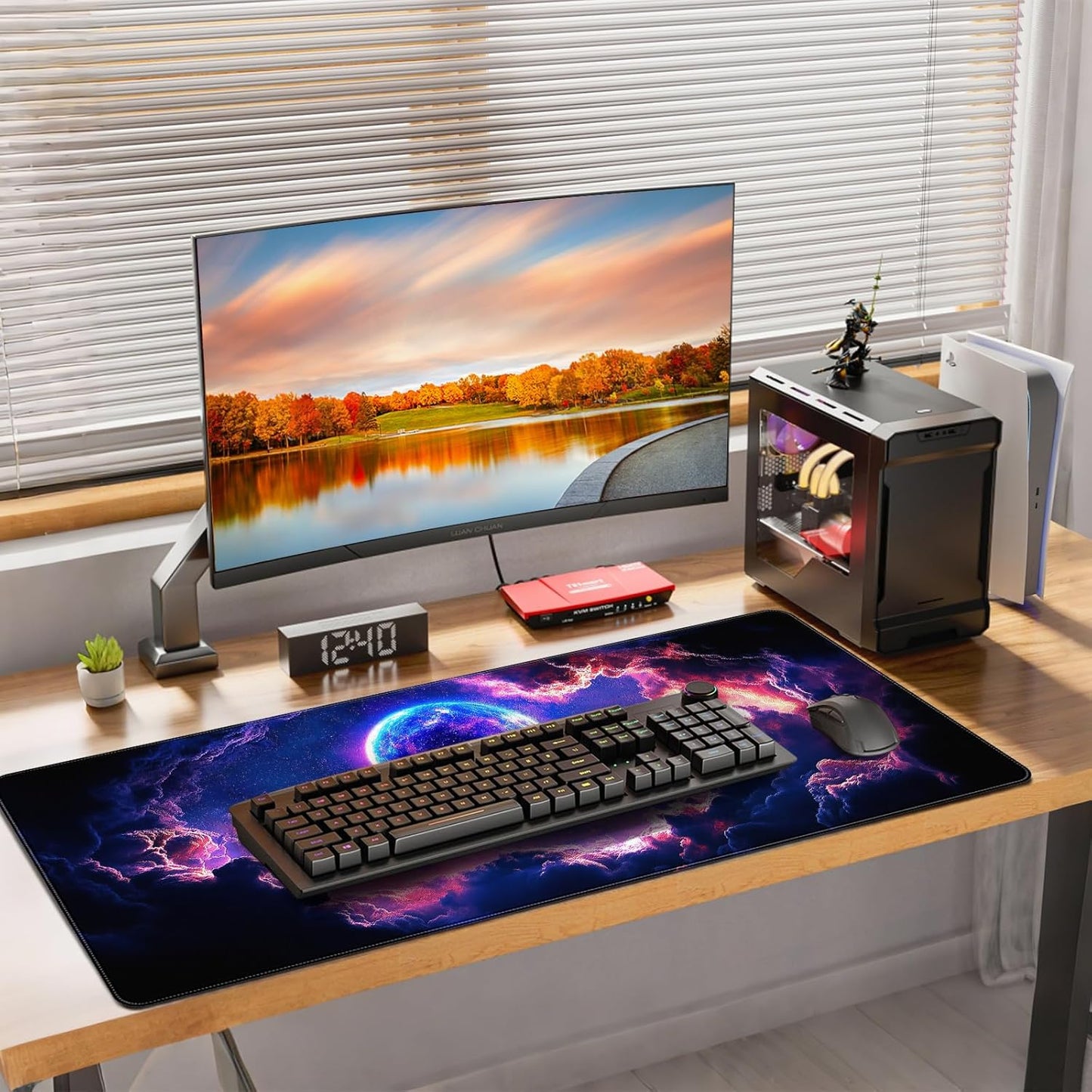 35.4 x 15.7 inches, Large Desktop Mouse pad, Keyboard and Mouse Pads for Work and Home Computers, and Large Laptop Mouse mat，Dazzling Planet
