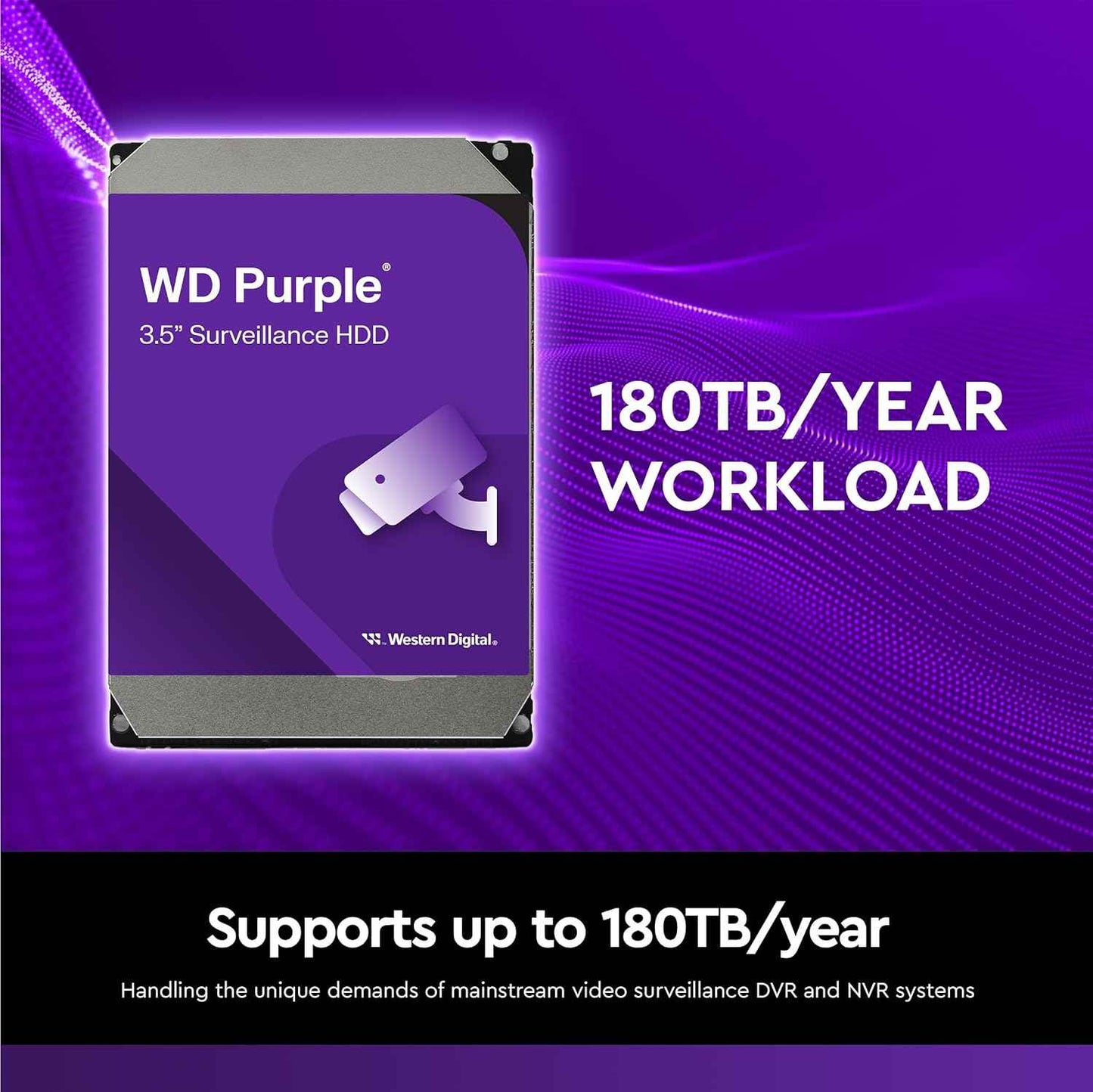 Western Digital 4TB WD Purple Surveillance Internal Hard Drive HDD - SATA 6 Gb/s, 128 MB Cache, 3.5" - WD44PURZ