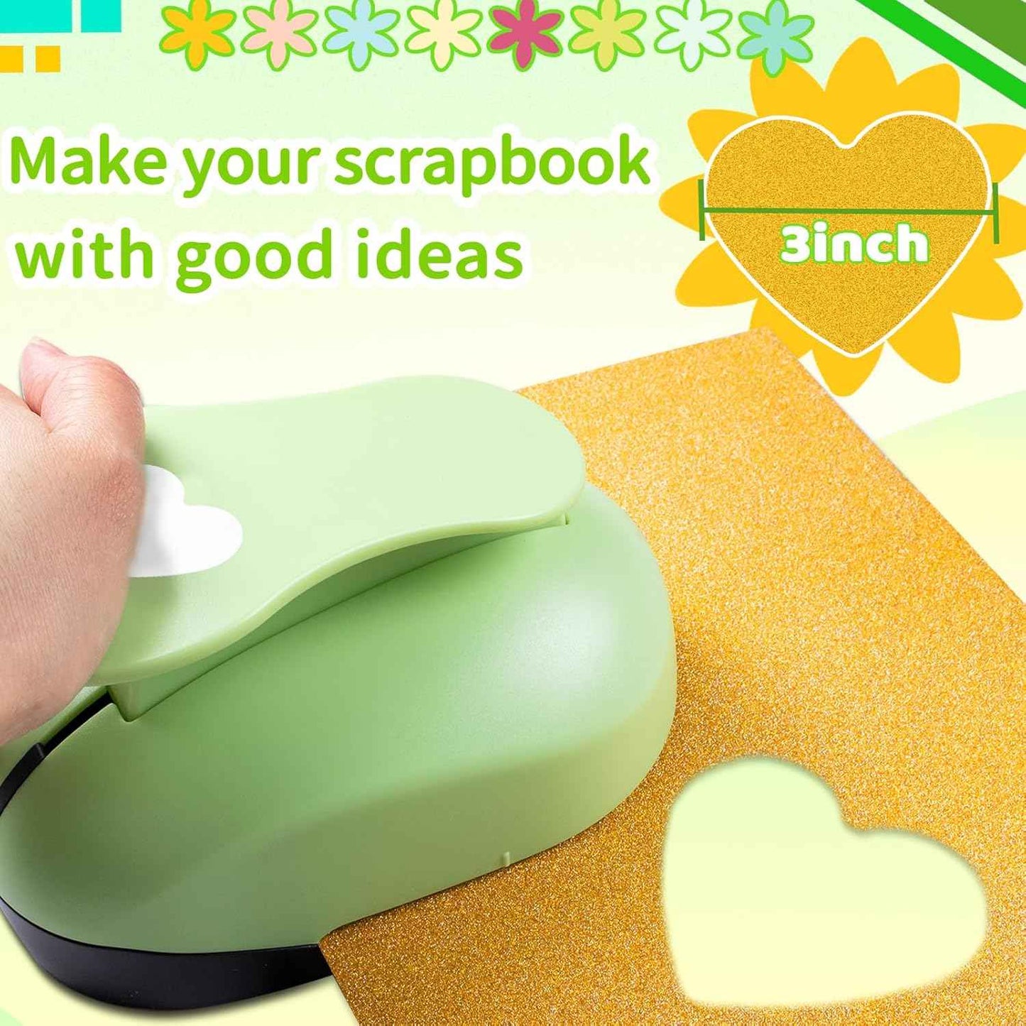 Heart Hole Punch, 3 inch Heart Punch, Hearts Punches for Paper Crafts, Hearts Paper Punch, Heart Shaped Hole Punch, HeartCraft Punches, Large Shape HeartPunch for Cardstock, Scrapbooking