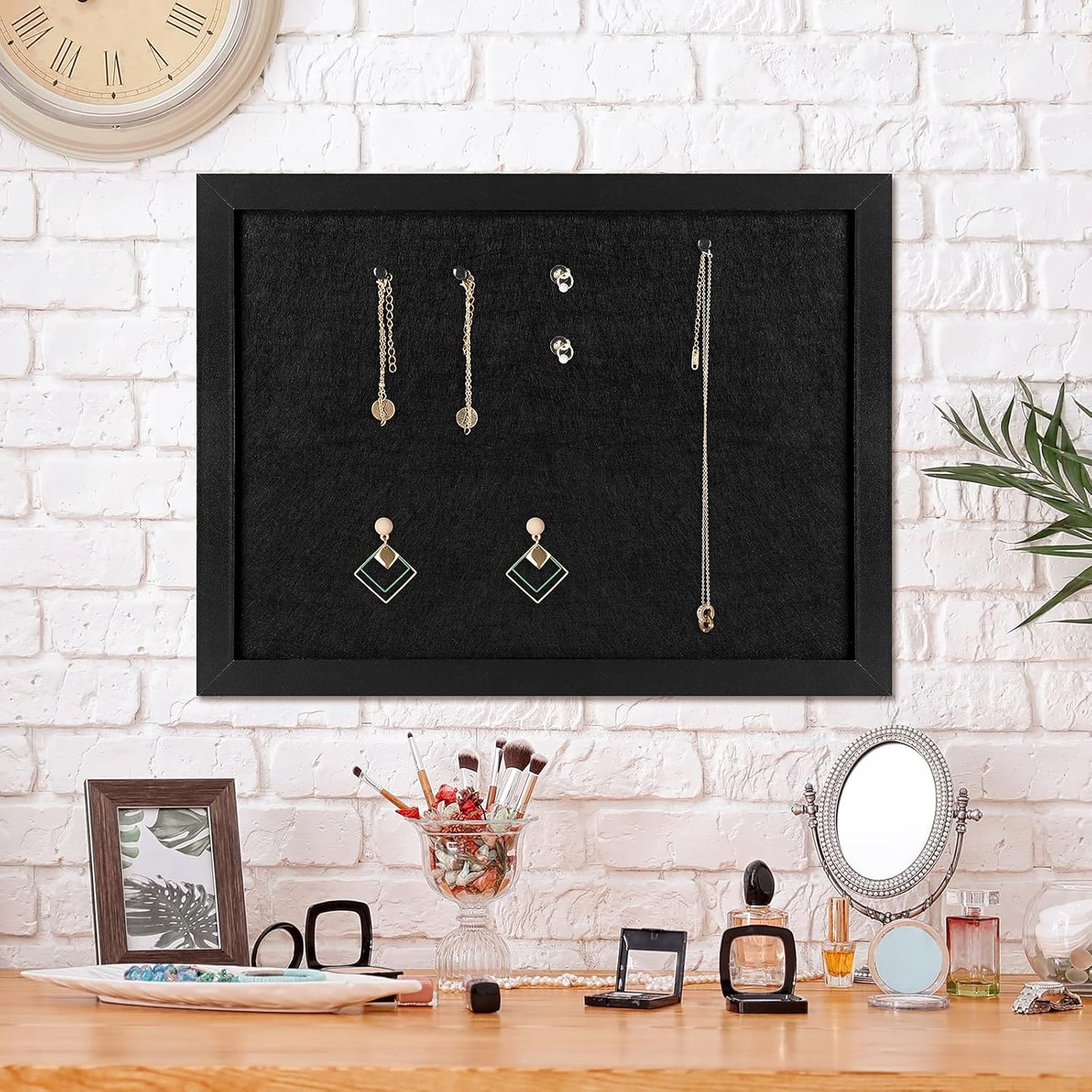 TORASO Cork Board Bulletin Board, Cork Boards for Walls with Pins, Eye Bolts, gaskets, Screws, Pin Board for Office, School and Home (All Black, 17“x23-2P) - Lumora Desk