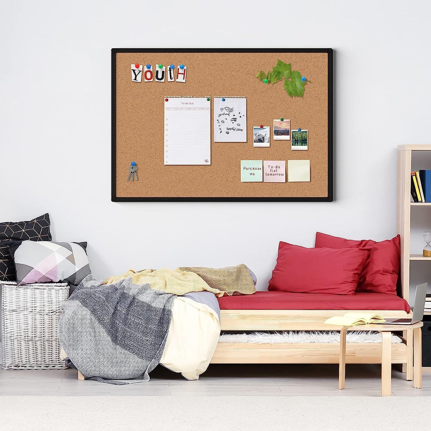 Board2by 2-Pack Cork Board Bulletin Board 24 x 36, Black Aluminium Framed 2 x 3 Corkboard, Office Board for Wall Cork, Large Wall Mounted Notice Pin Board with 32 Push Pins for School, Home & Office - Lumora Desk