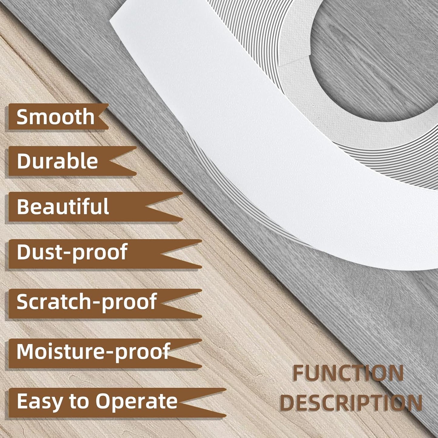 GSCIT Club Melamine Edge Banding, 3/4 inch x 50ft White Edge Banding with Hot Melt Adhesive Pre-glued Cabinet Edge Banding Flexible White Veneer Edging for Plywood Furniture Table