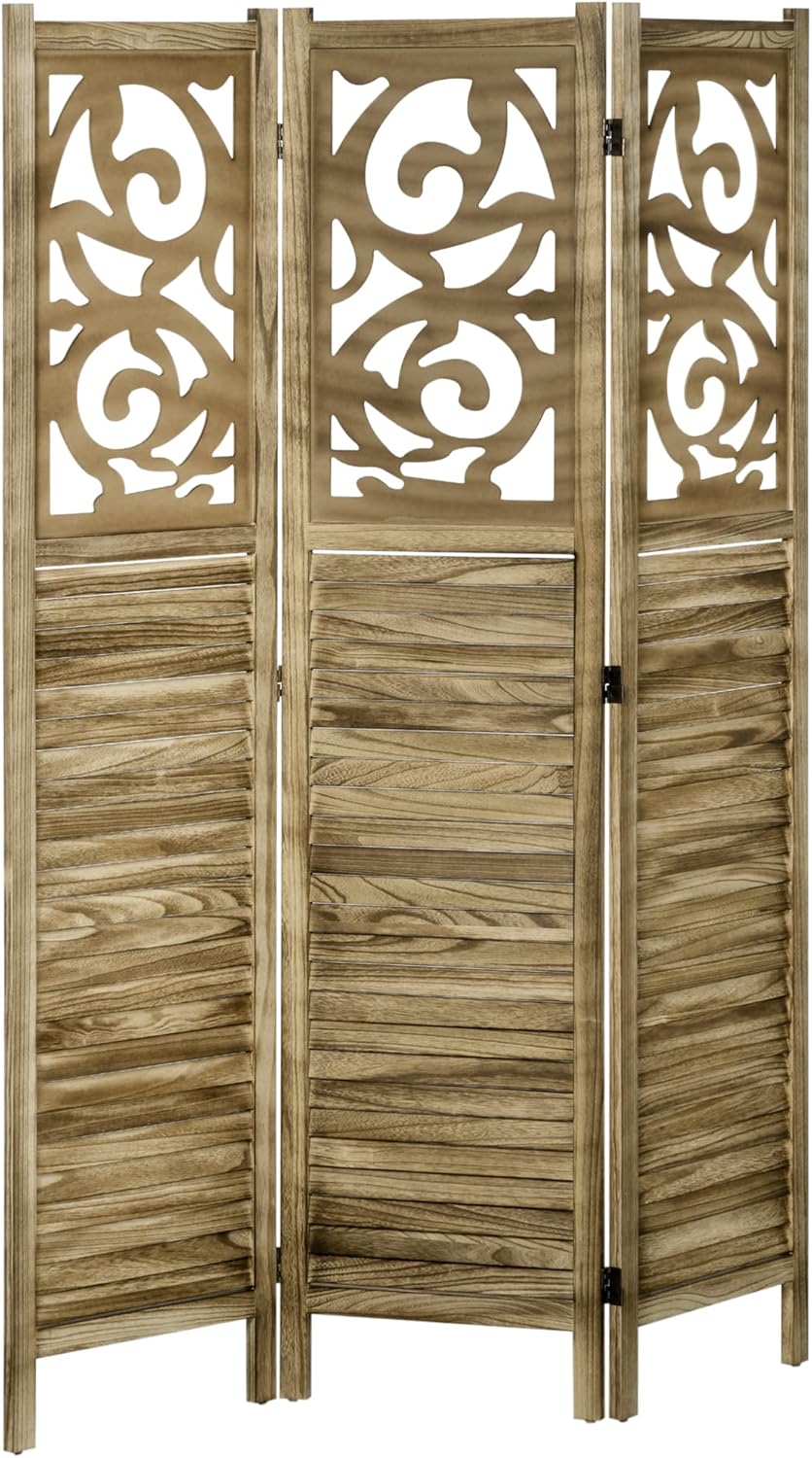NicBex Room Divider 3 Panel Room Dividers with Floral Design Partition Room Dividers and Folding Privacy Screens 5.5 FT Wall Divider for Home, Office, Room Separation,47.25"W x 0.75"D x 67"H, Brown - Lumora Desk