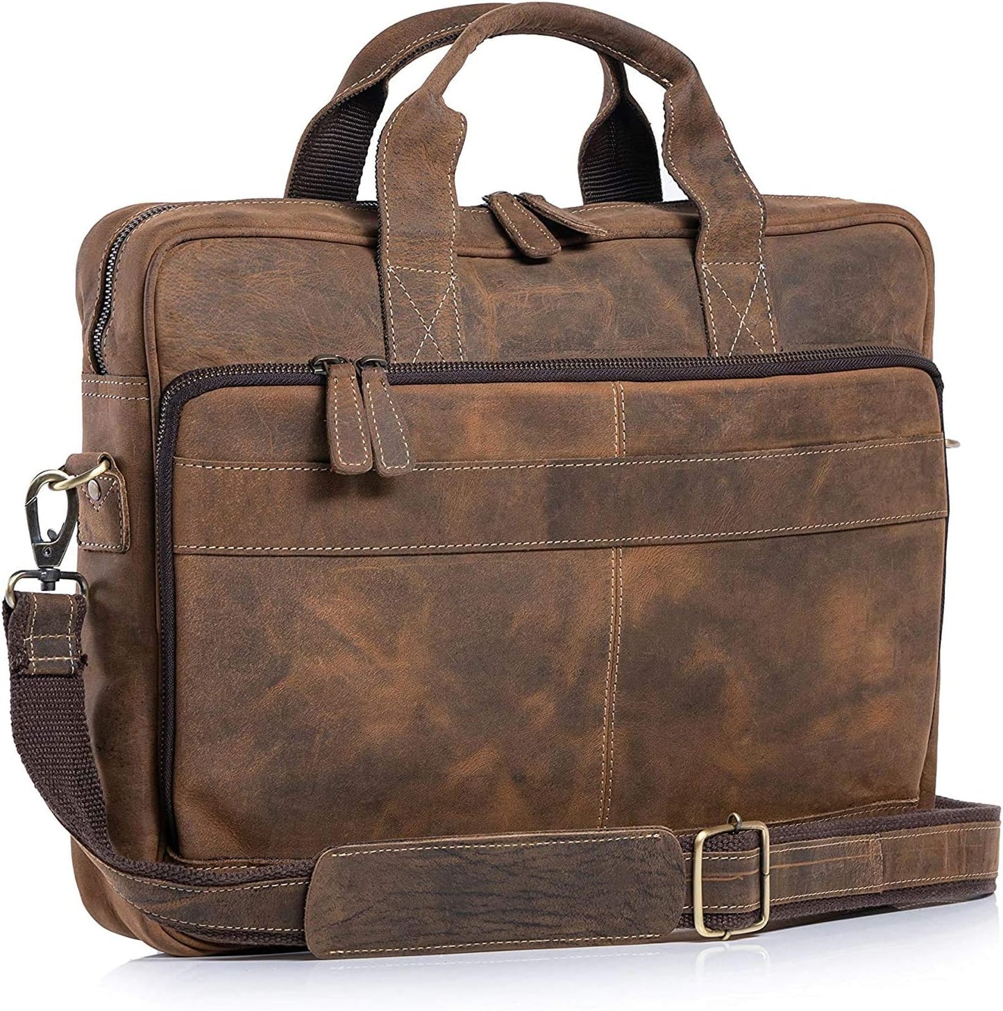 Leather briefcase 18 Inch Laptop Messenger Bags for Men and Women Best Office briefcase Satchel Bag