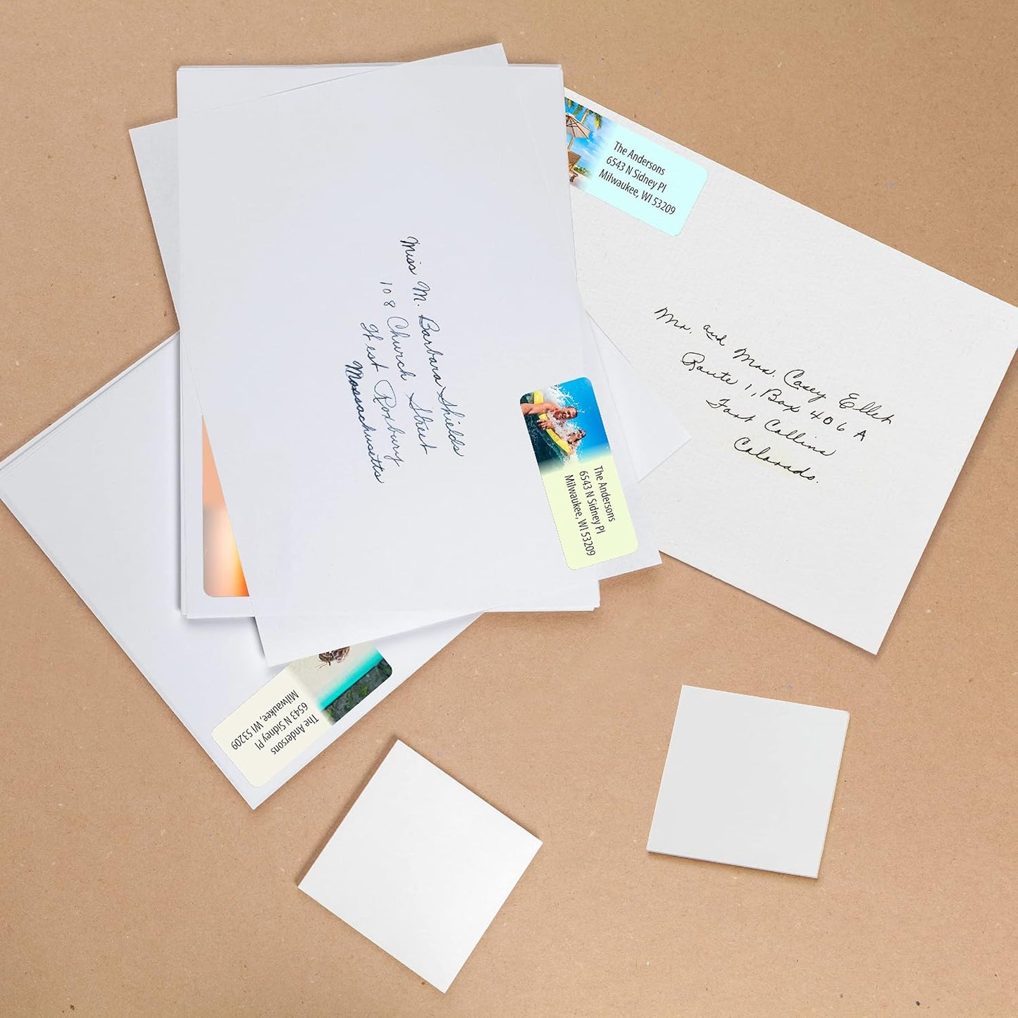 Customized Personalized Address Labels - Made in The USA by Kenco (250 Labels, Tropical Beach) - Lumora Desk