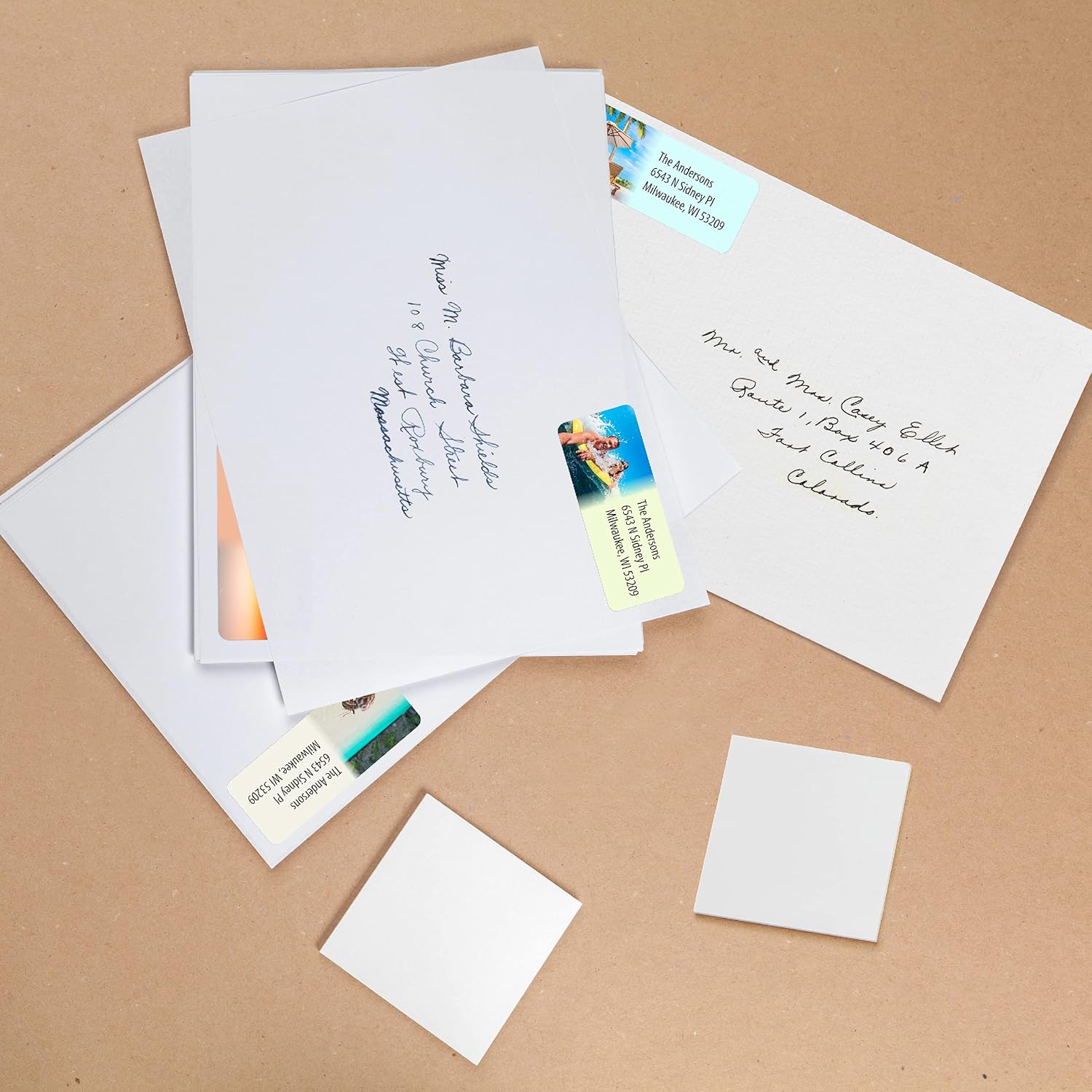 Customized Personalized Address Labels - Made in The USA by Kenco (250 Labels, Tropical Beach) - Lumora Desk