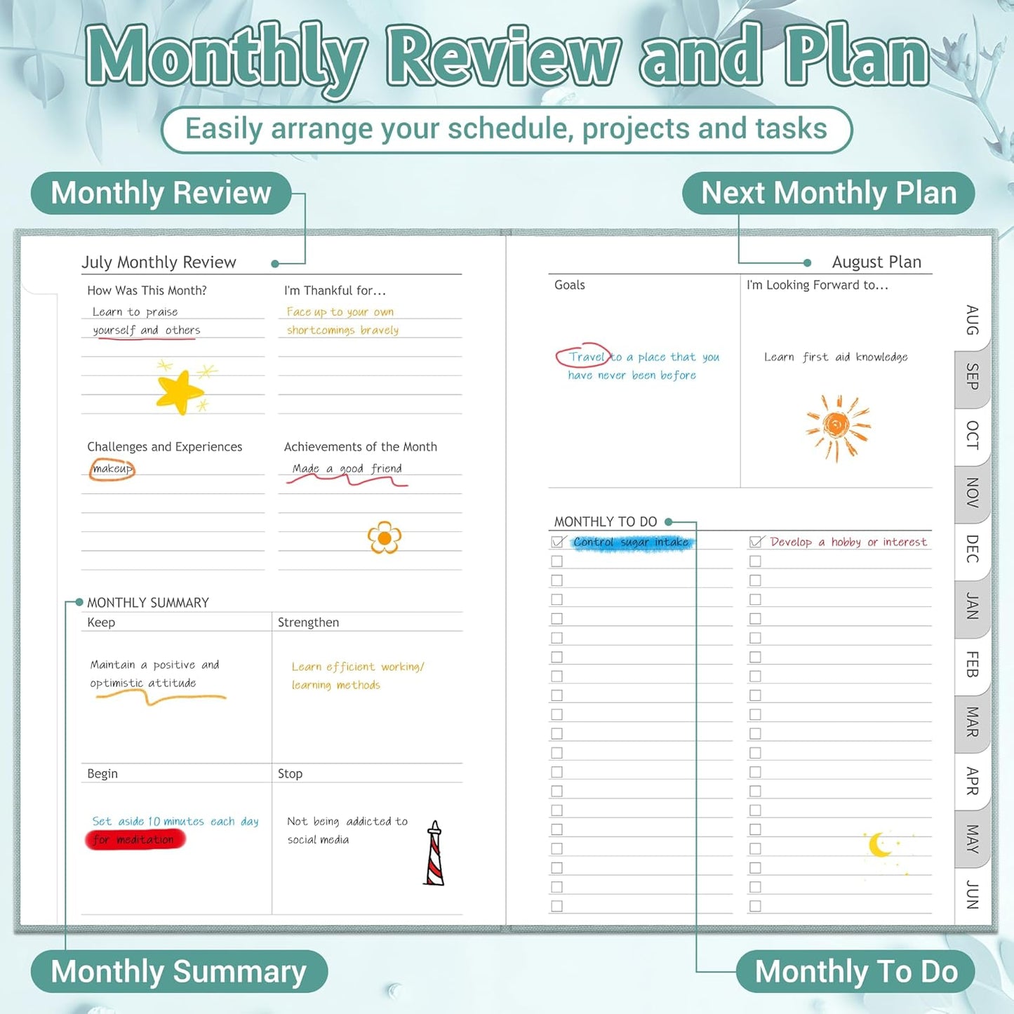 2026-2027 Planner, Weekly and Monthly Calendar Planner from July 2026 - June 2027, 6" x 8.5" Linen Hardcover Agenda Book with Tabs, Pen Holder, Inner Pocket for Office School, Blue