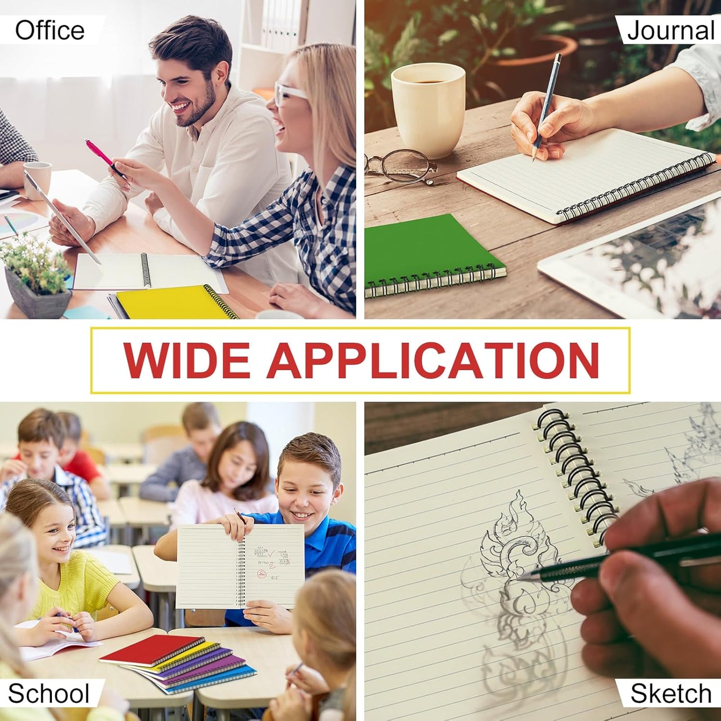 Yahenda Spiral Notebook Bulk A5 Journal Lined 8.3'' x 5.5'' Writing Composition Paper Small Notepad Subject Notebook for Students Office Business Back to School Supplies(Mixed Colors,6 Pcs)