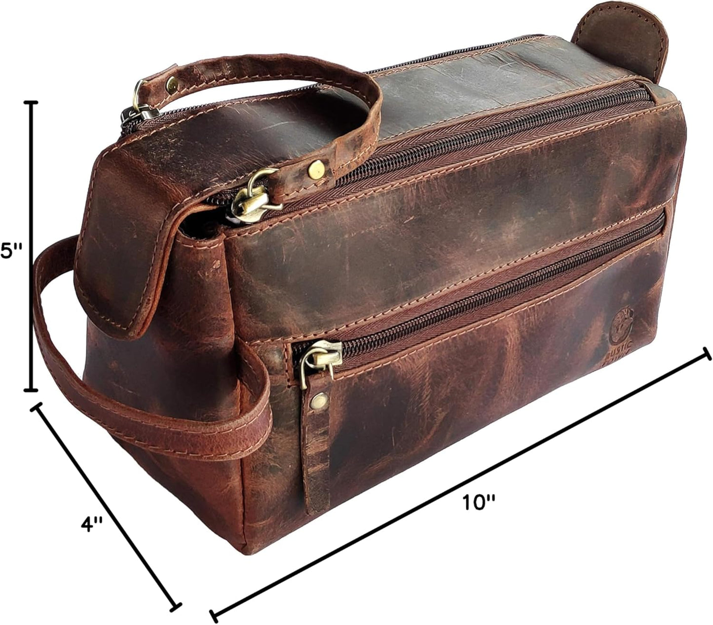 Leather Wash Bag for Men - Travel Toiletry Bag - Shaving Dopp Kit Toiletries Organizer - Leather Makeup Bag for Women