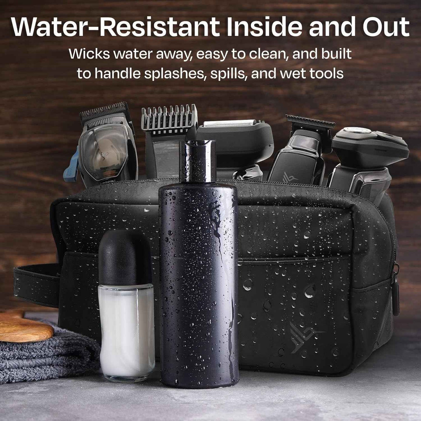 HUMMINGBIRD JetPack Toiletry Bag for Men, Premium Mens Travel Bag, Toiletry Organizer Dopp Kit, Water Resistant Shaving Bag for Toiletries and Accessories, Bathroom Organizer for Travel Essentials