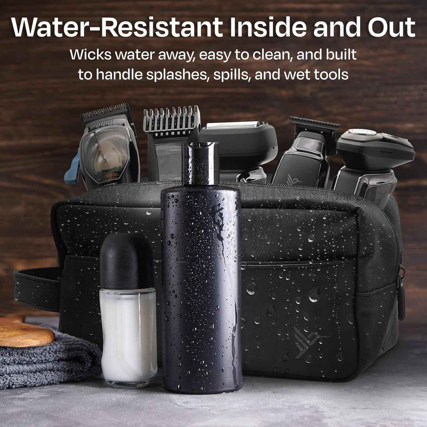 HUMMINGBIRD JetPack Toiletry Bag for Men, Premium Mens Travel Bag, Toiletry Organizer Dopp Kit, Water Resistant Shaving Bag for Toiletries and Accessories, Bathroom Organizer for Travel Essentials